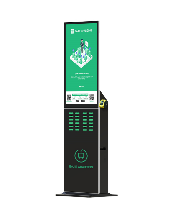 With advertising screen, pos reader, suitable for places with high traffic, such as shopping malls, museums.
