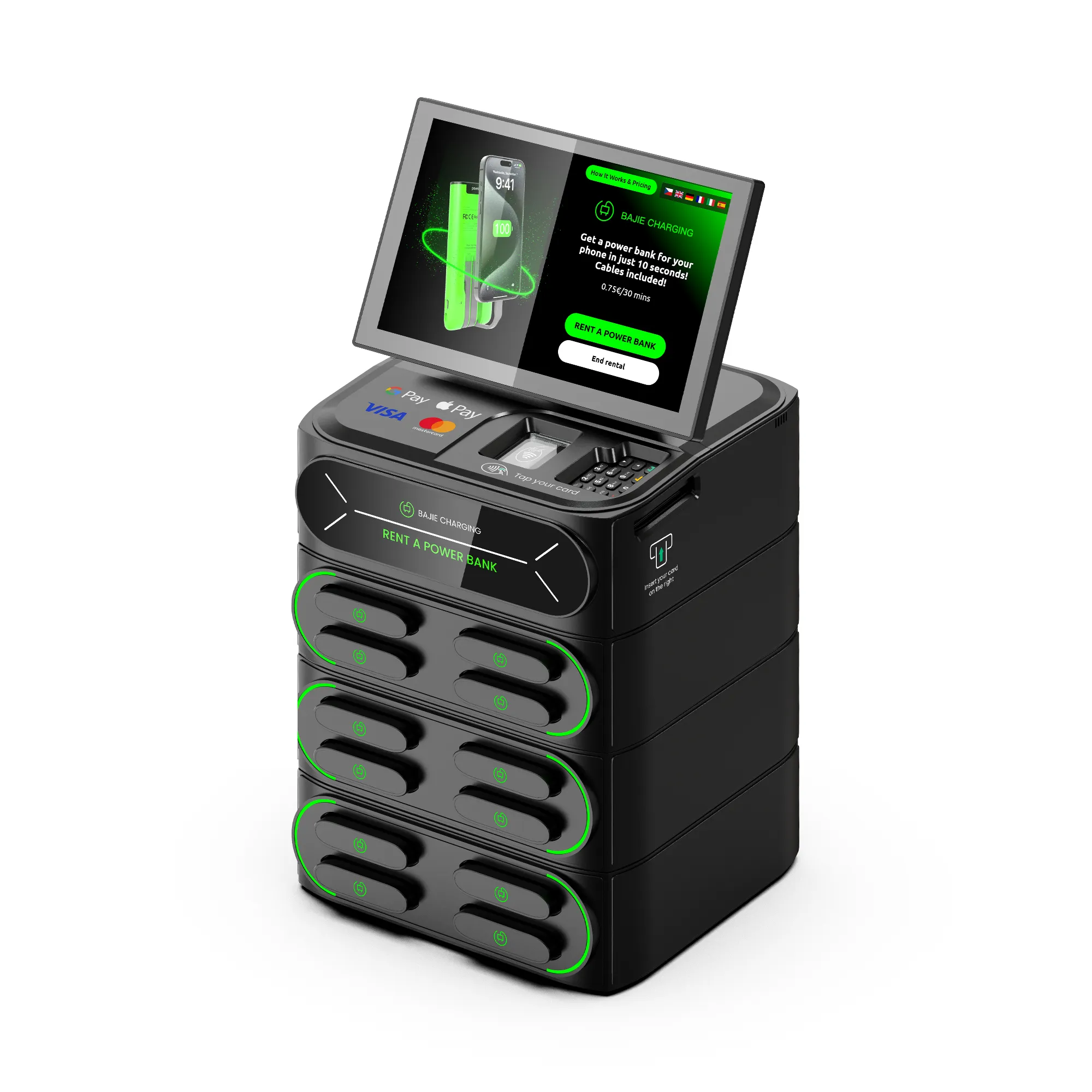 12-Slot Phone Charging Station + Touch & POS