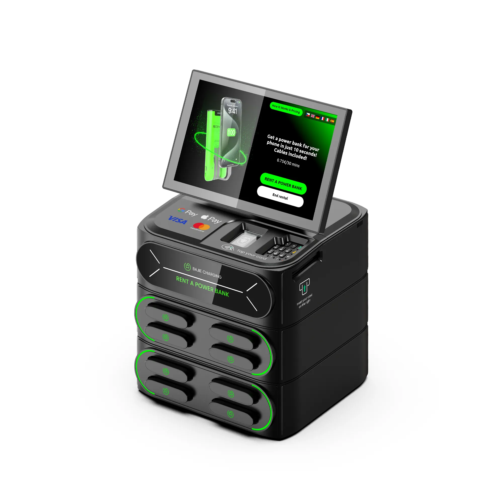 8-Slot Mobile Charging Station + Touch & POS