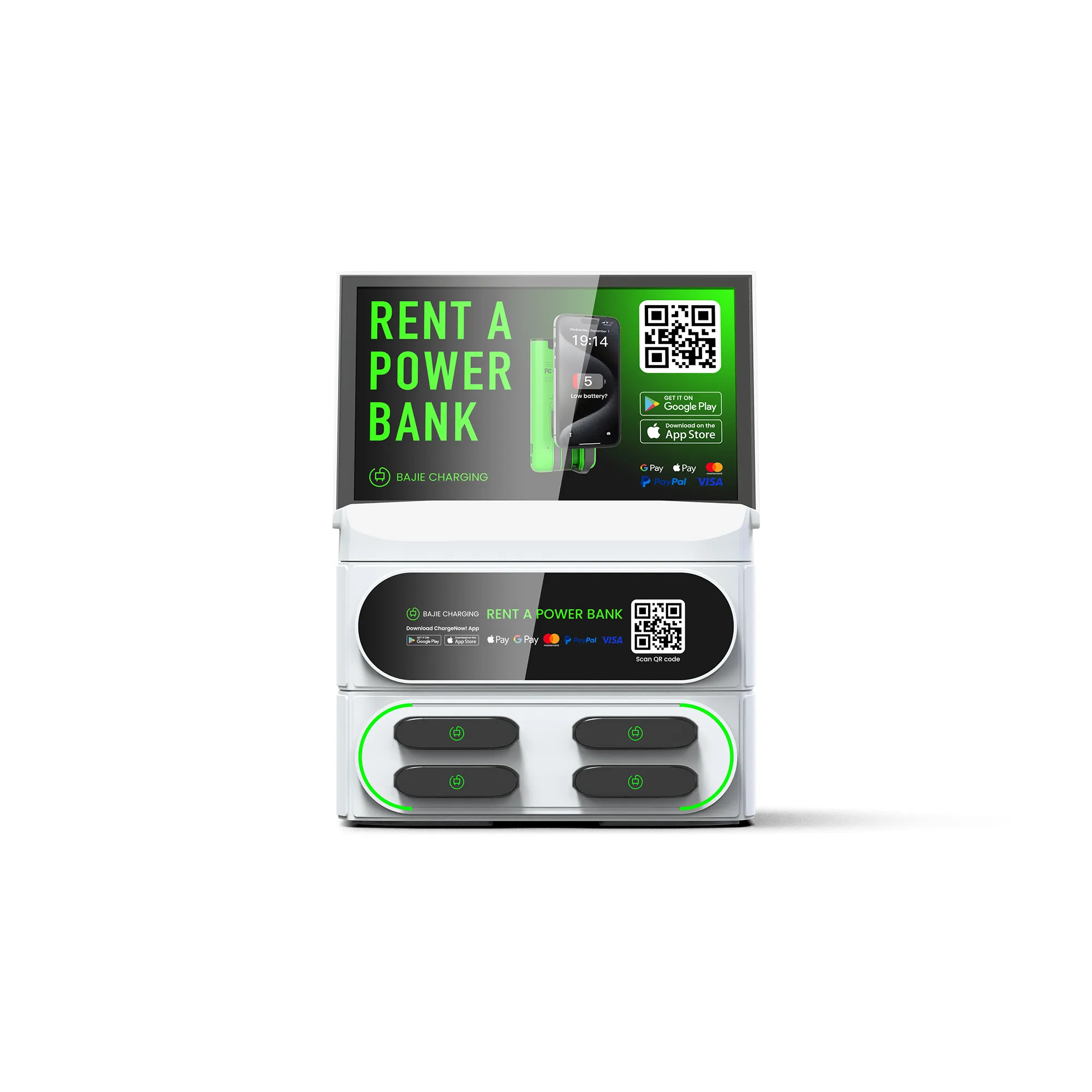 4-Slot Stackable Mobile Charging Station