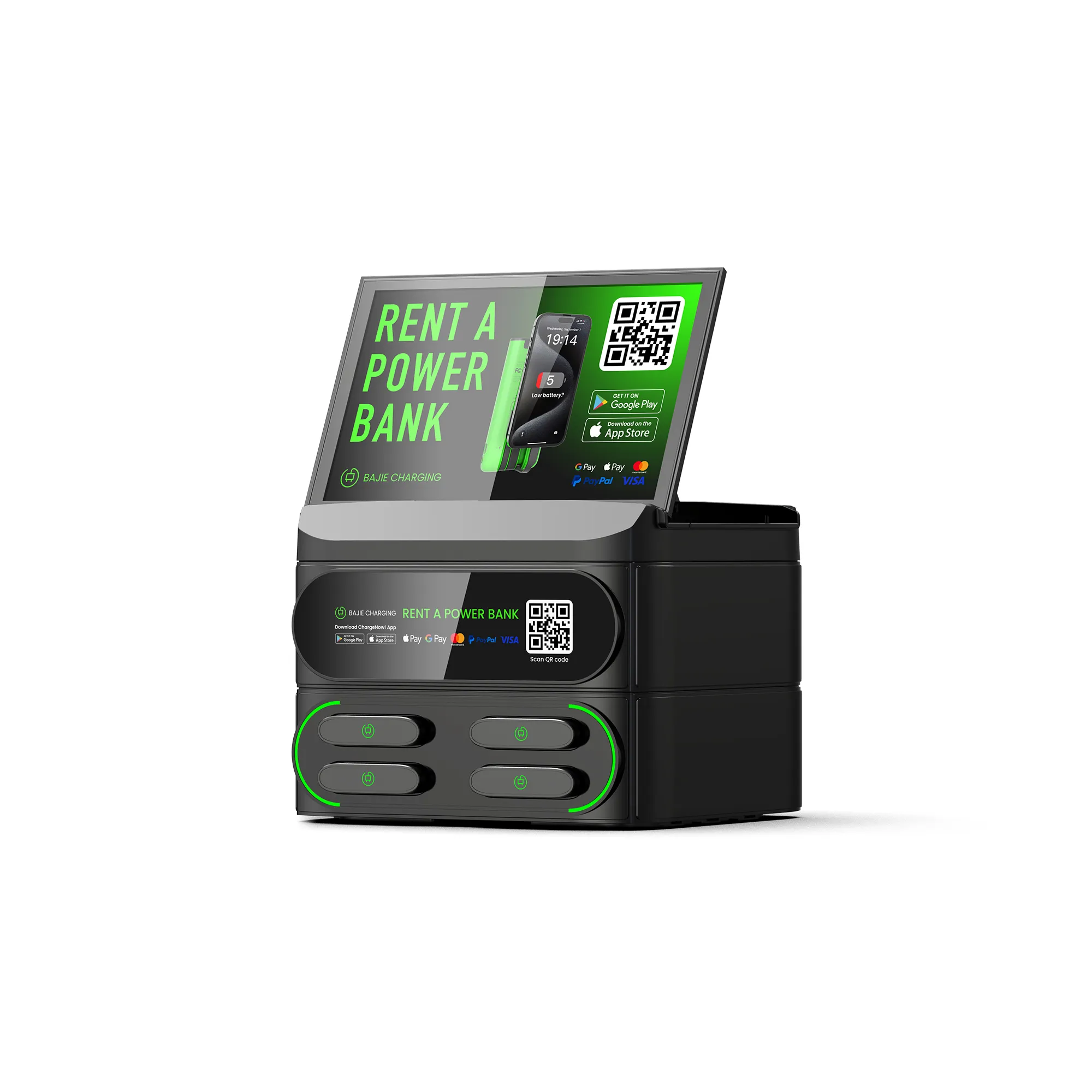 4-Slot Stackable Mobile Charging Station