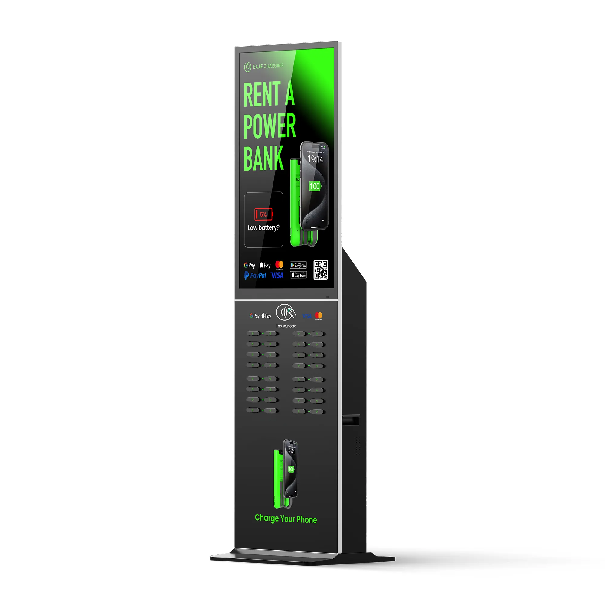 32-Slot Shared Power Bank Station +POS