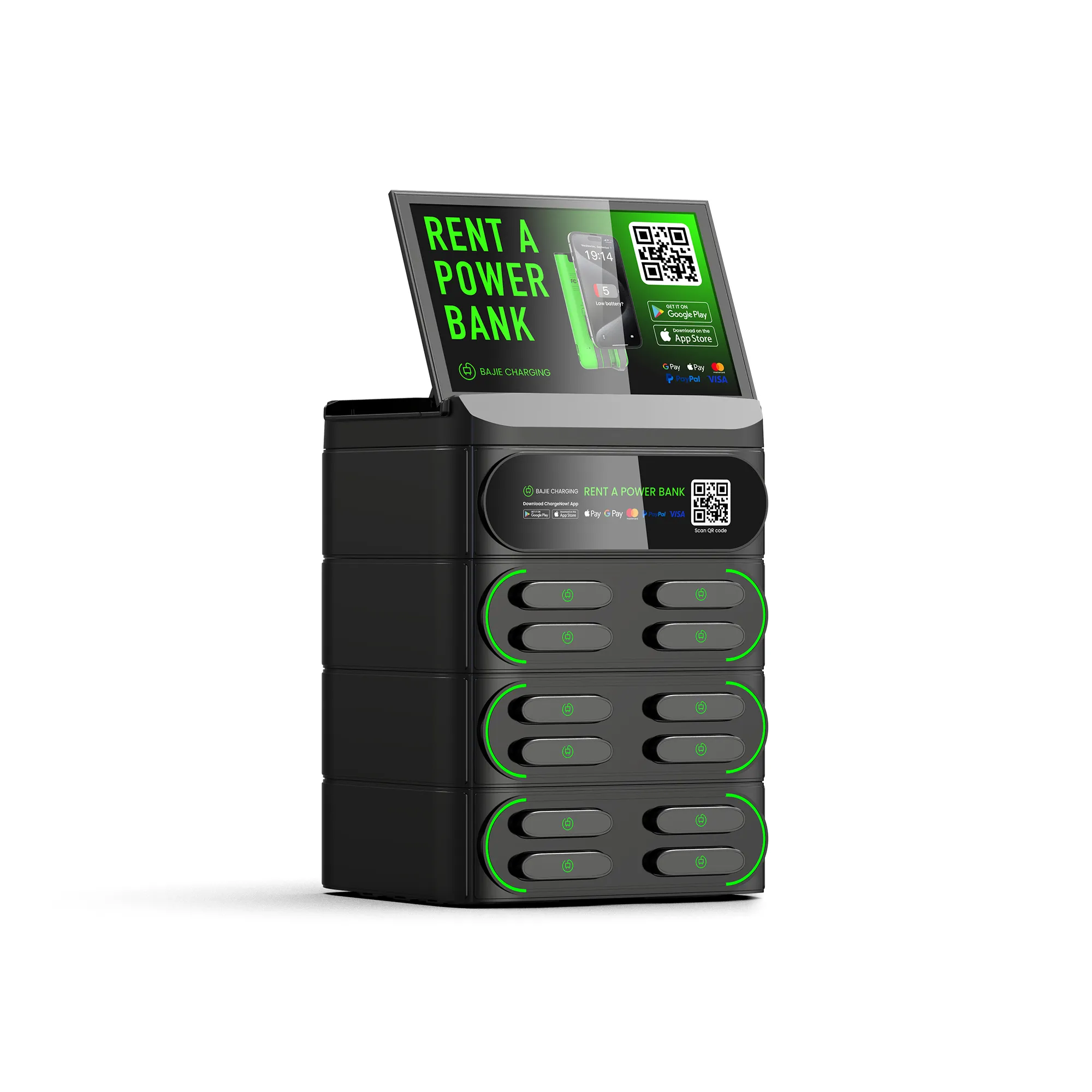12-Slot Stackable Mobile Charging Station