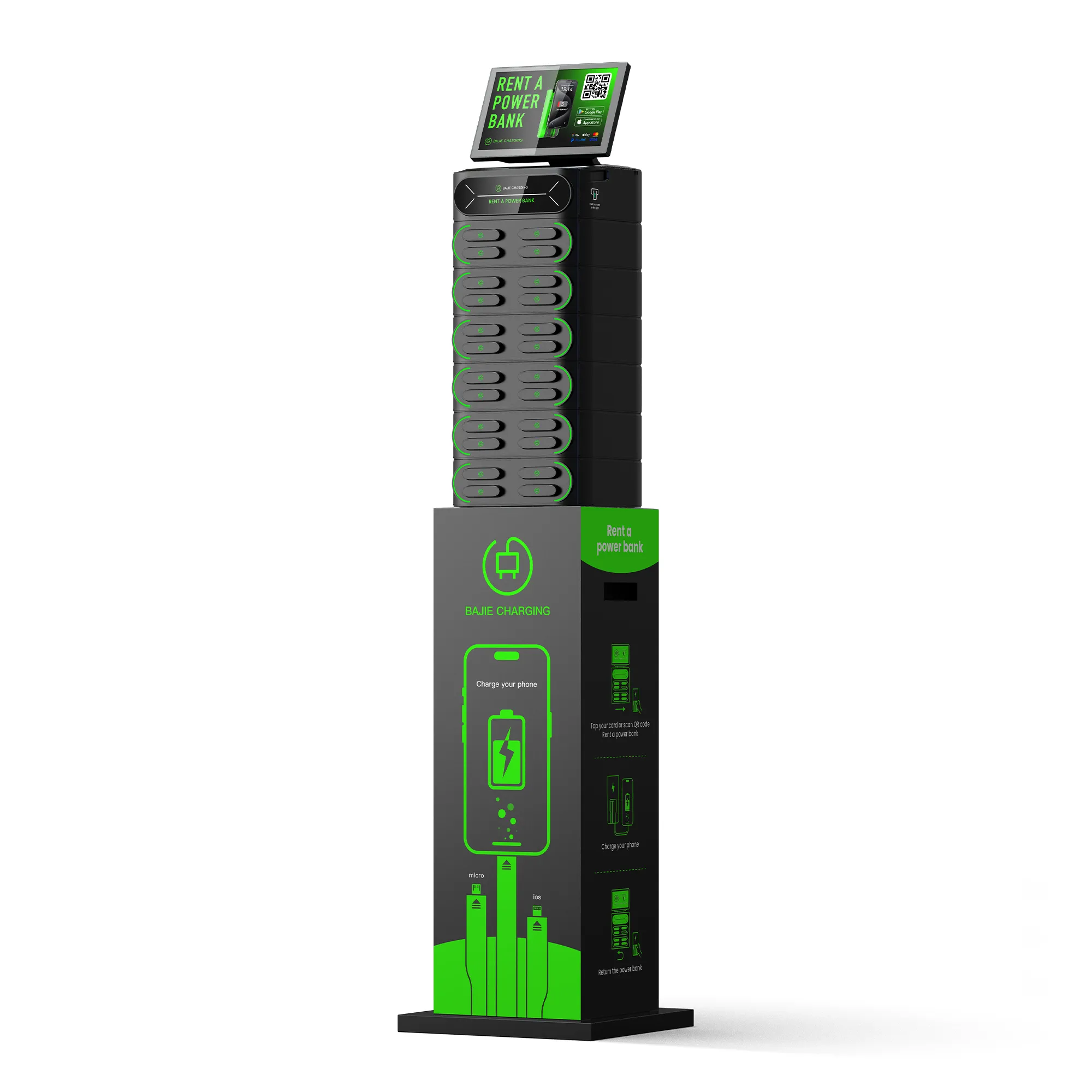 24-Slot Card Power Bank Station + POS