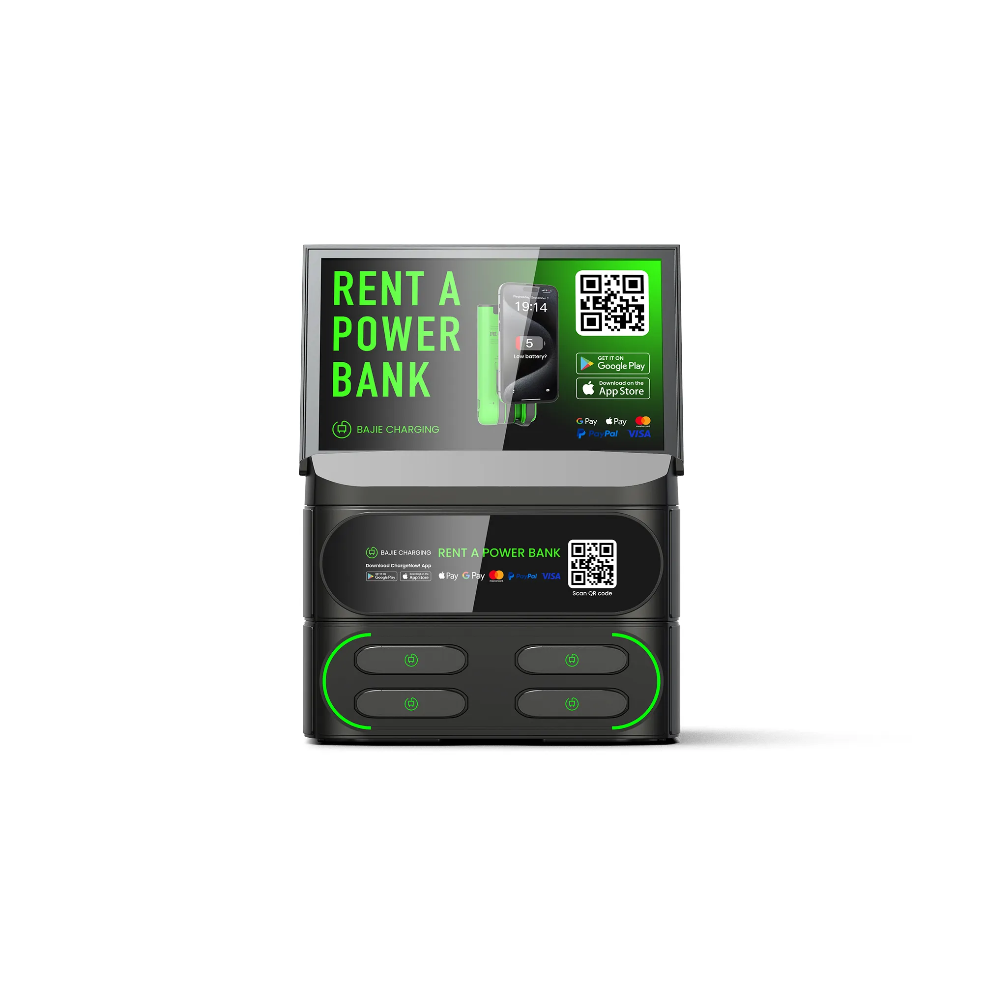 4-Slot Stackable Mobile Charging Station