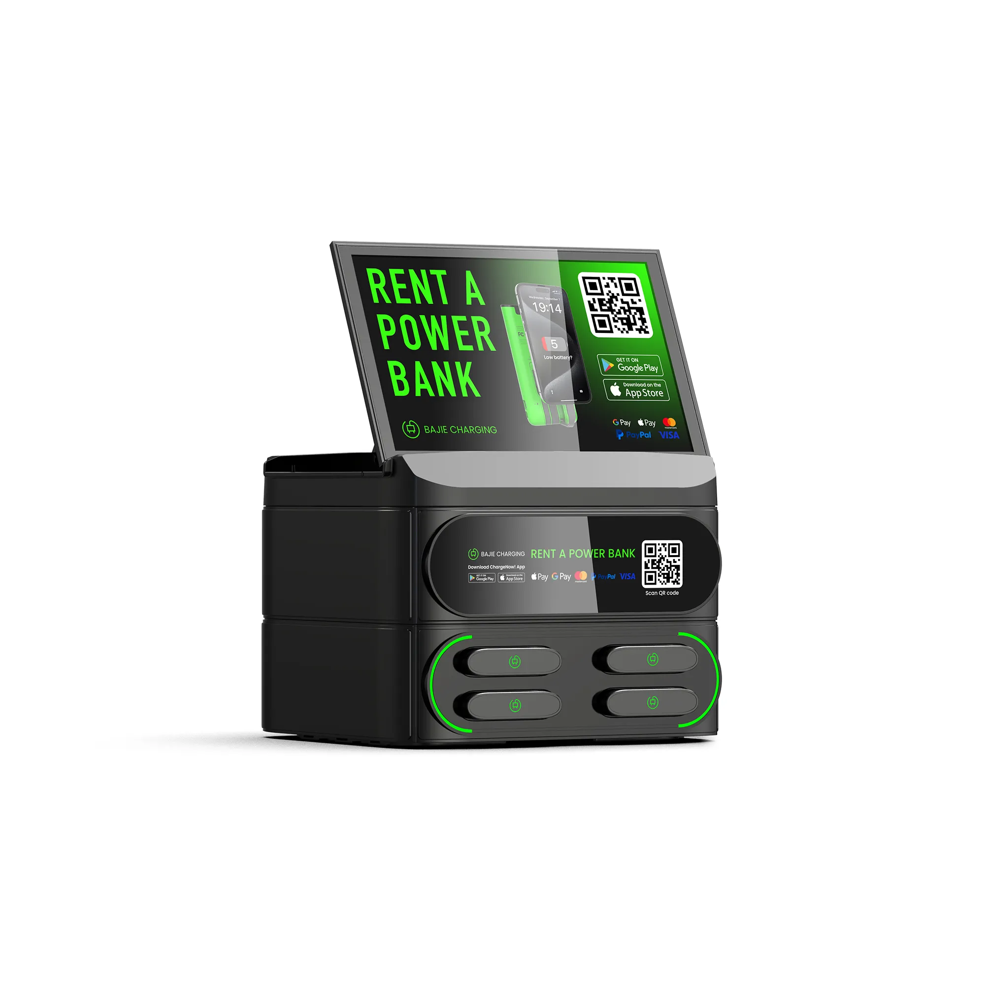 4-Slot Stackable Mobile Charging Station