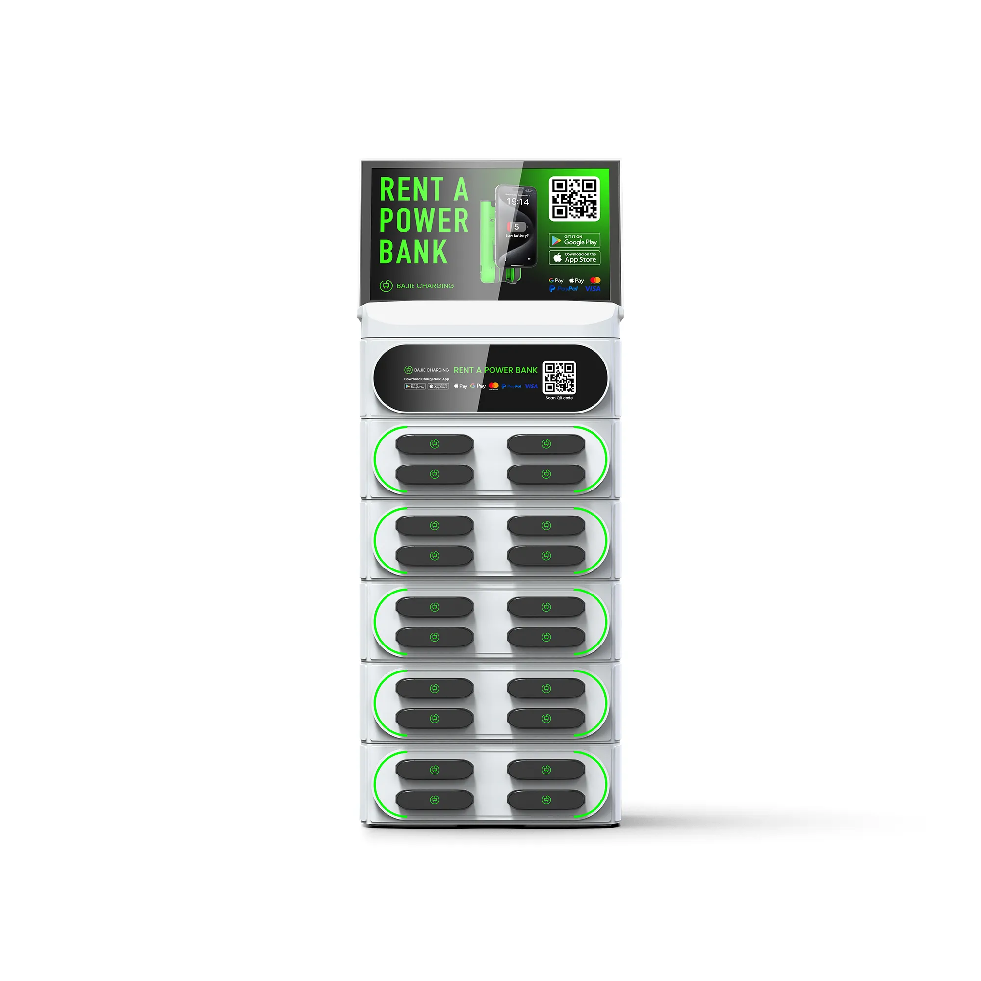 20-Slot Stackable Shared Power Bank Station