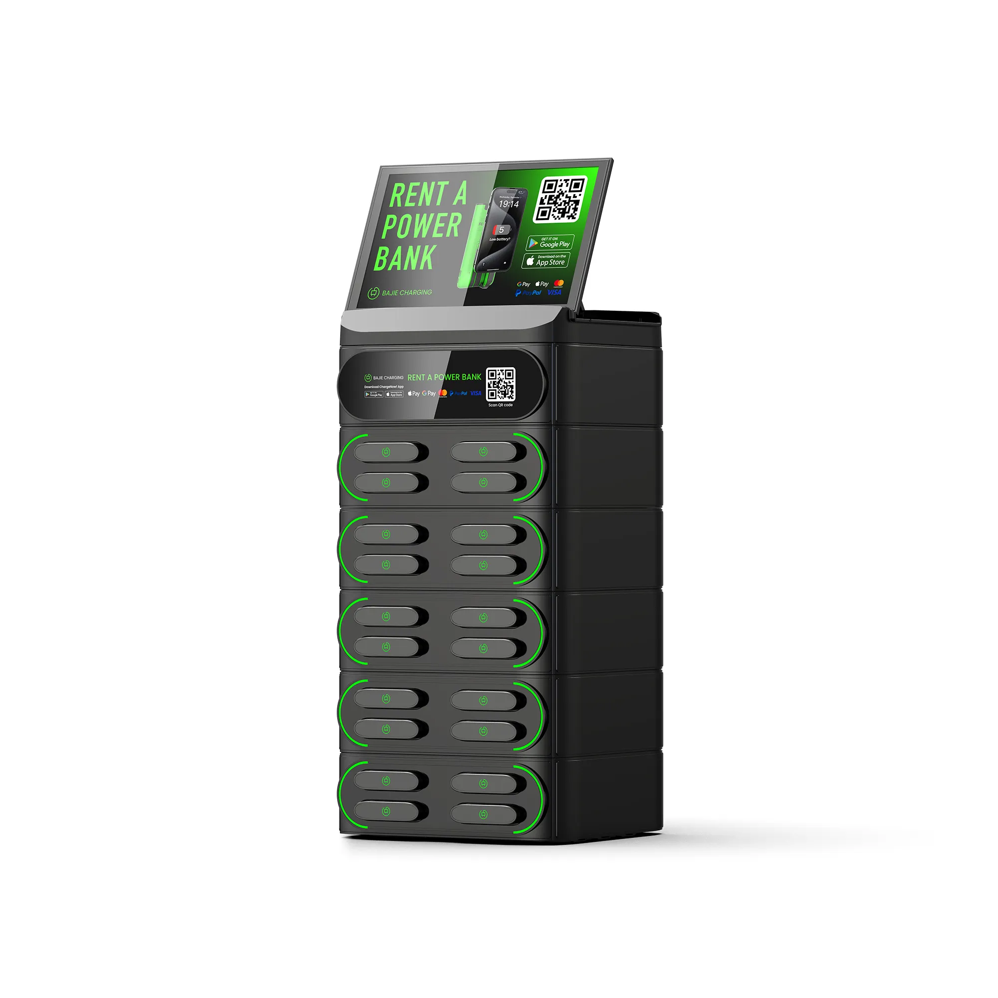 20-Slot Stackable Shared Power Bank Station