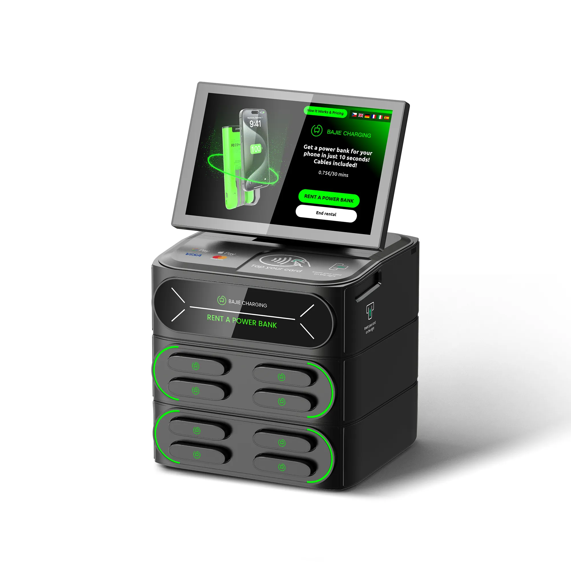 8-Slot Mobile Charging Station + Touch & POS