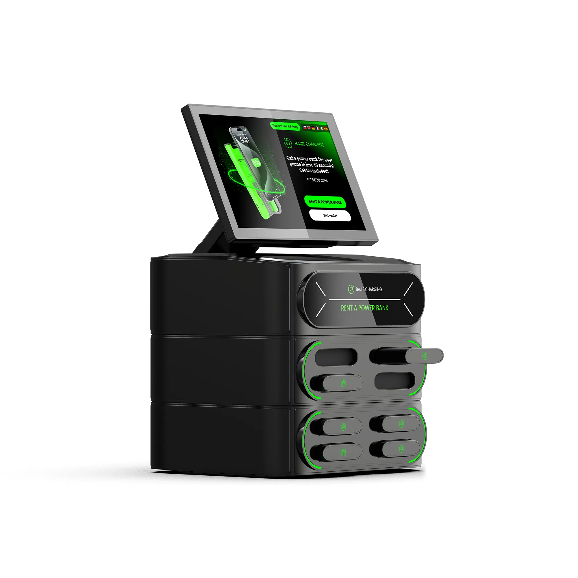 8-Slot Mobile Charging Station + Touch & POS