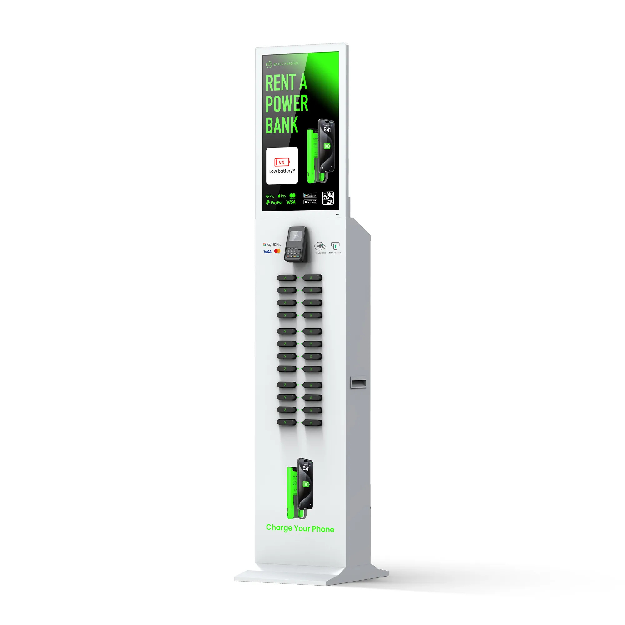 24-Slot Restaurant Cell Phone Charging Station + POS