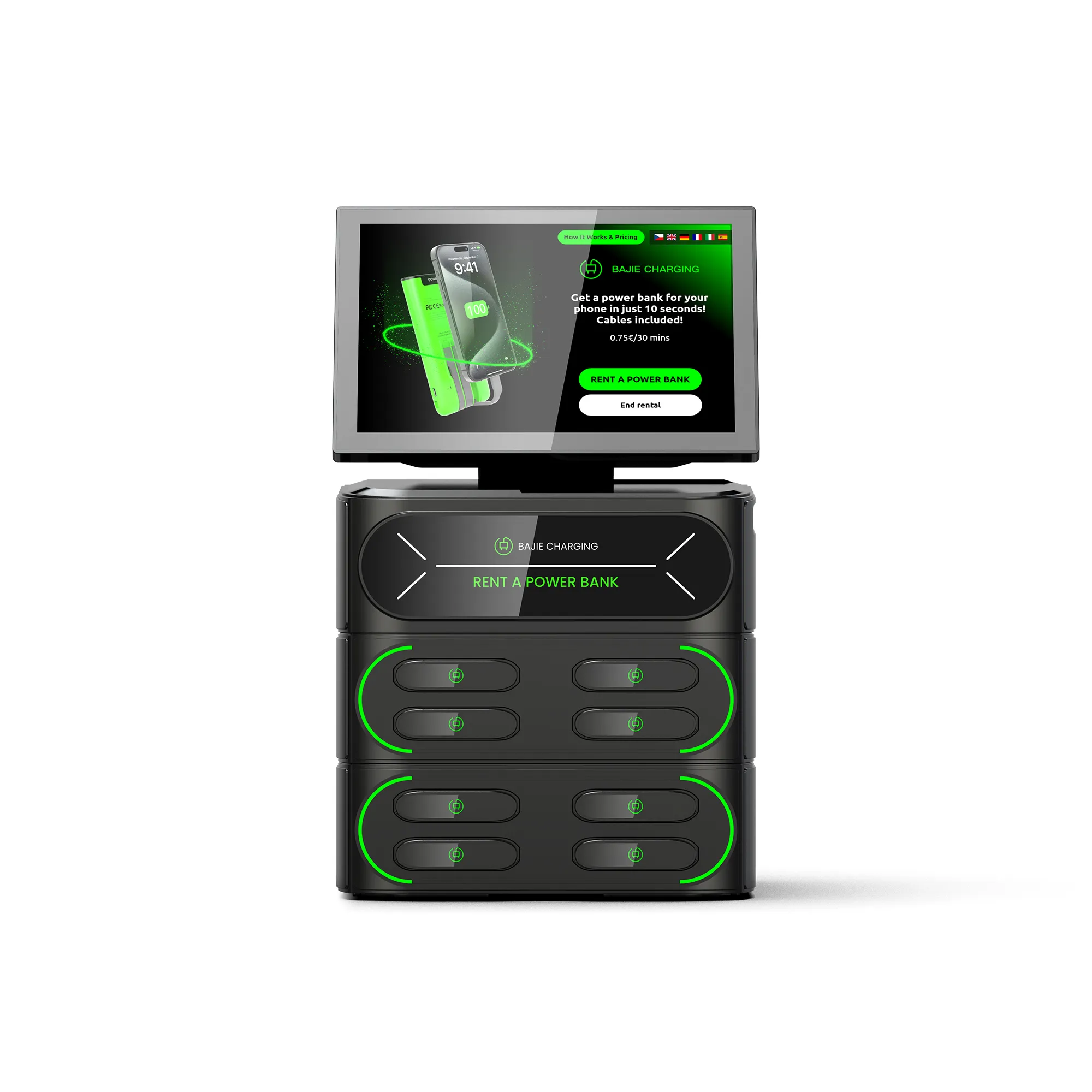 8-Slot Phone Charging Station + Touch & POS