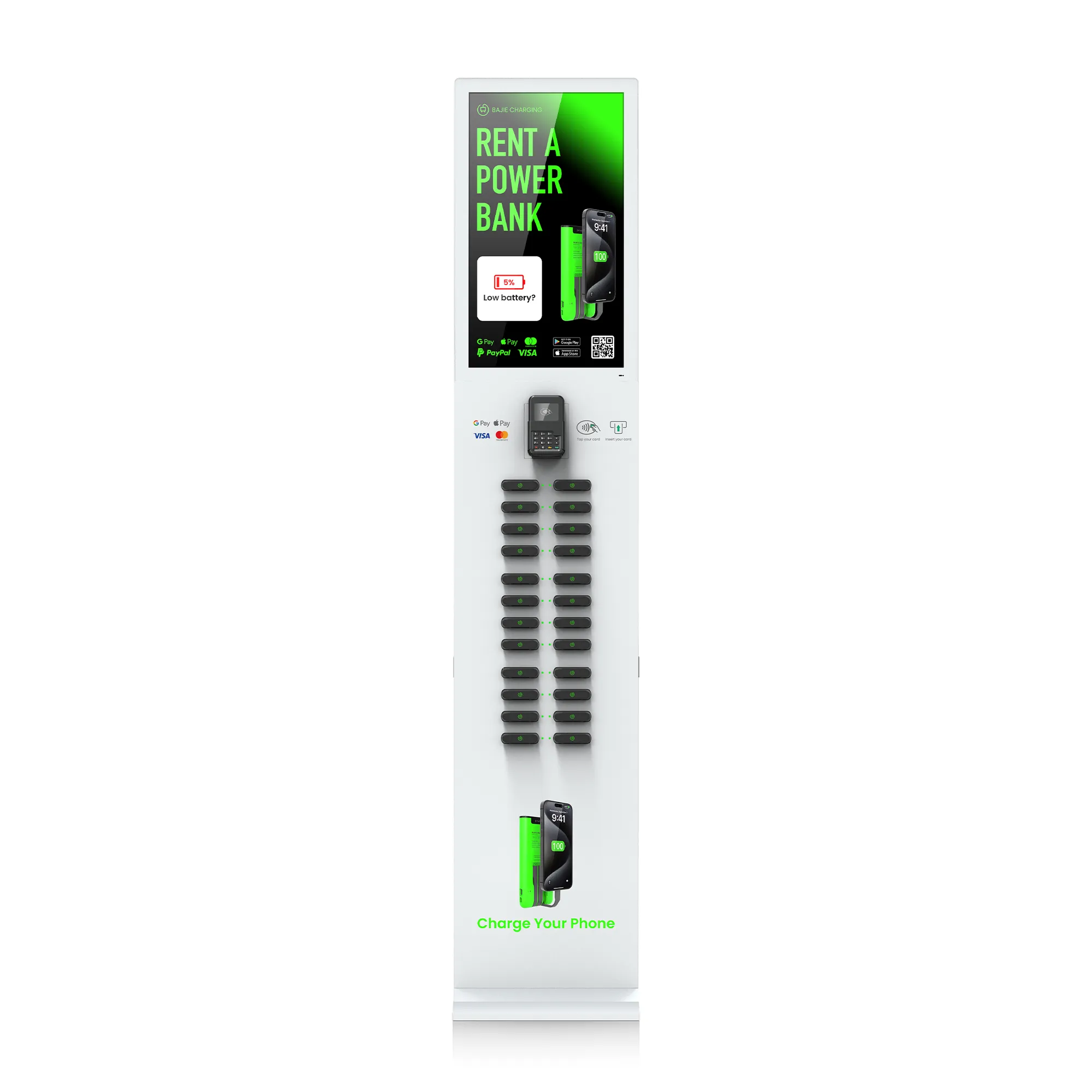 24-Slot Restaurant Cell Phone Charging Station + POS