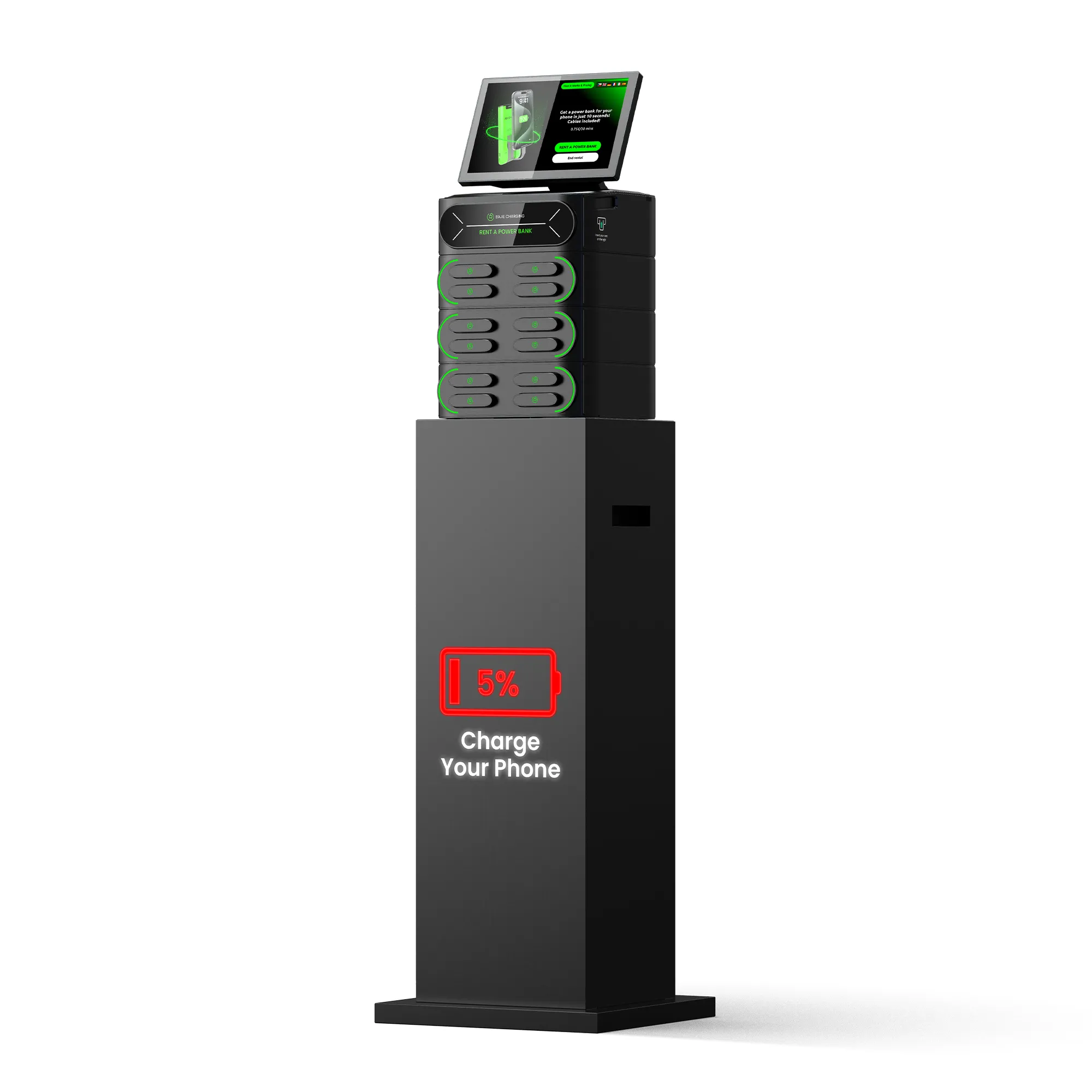 12-Slot Cell Phone Charging Station + Touch & POS