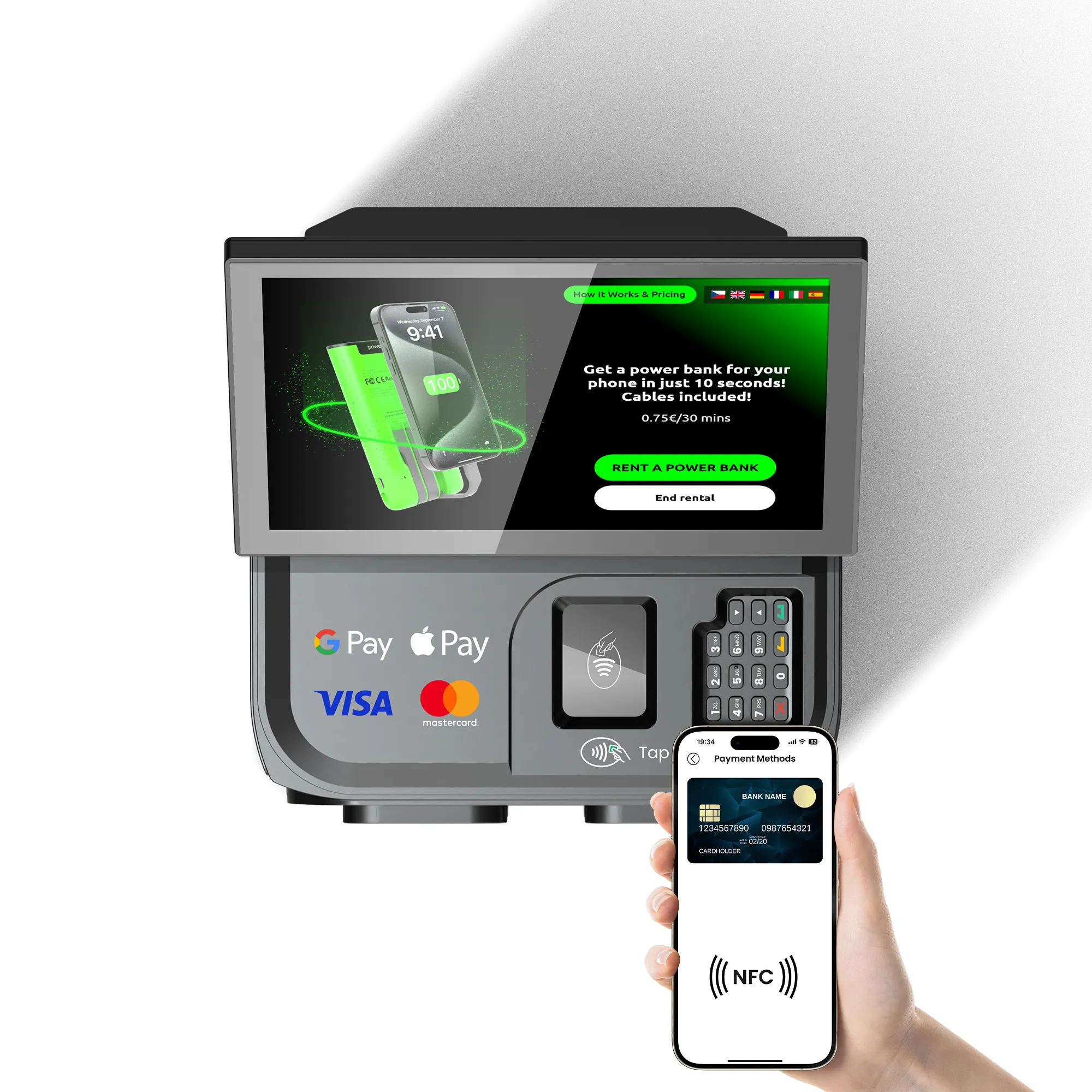 12-Slot charging Station + Touch & POS