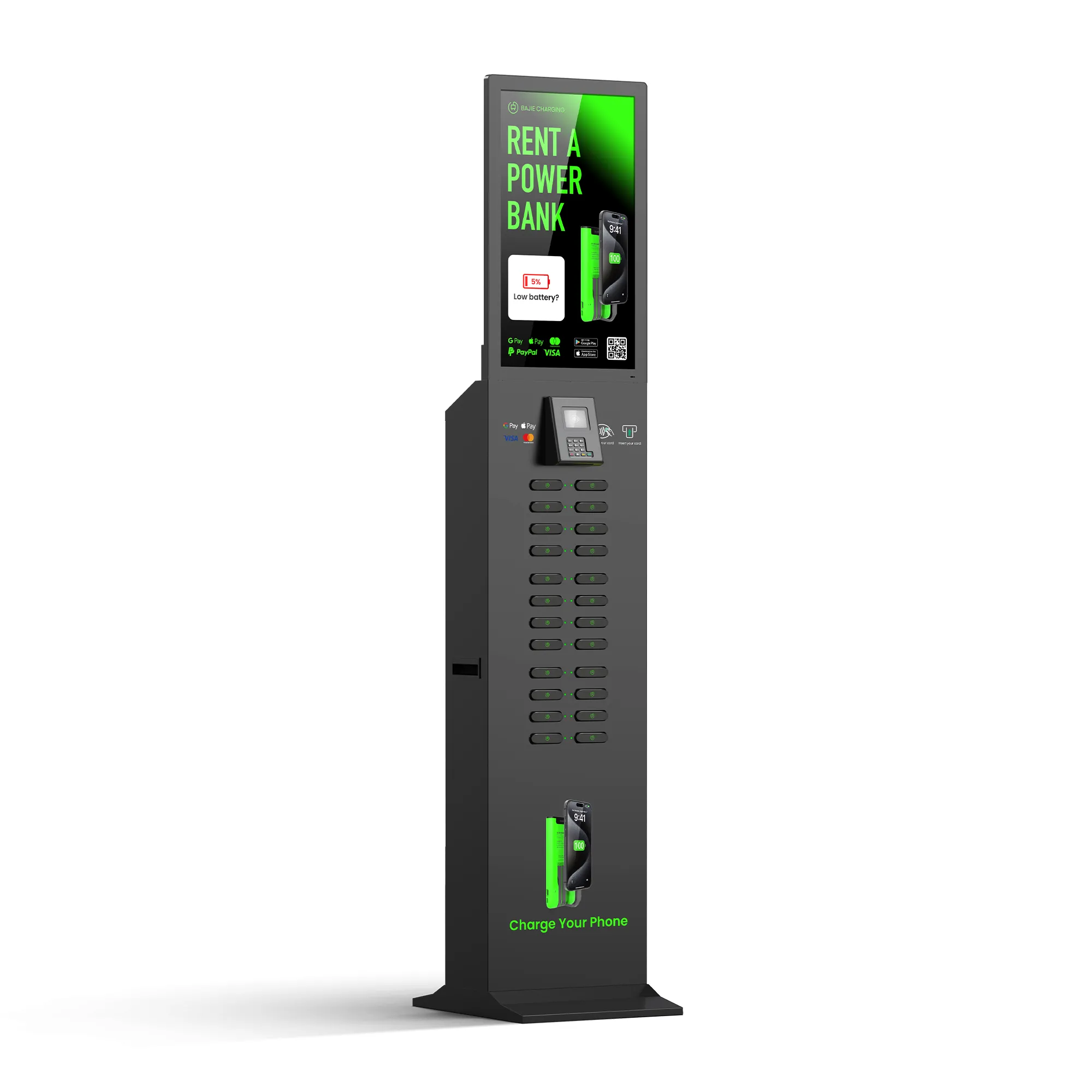 24-Slot Restaurant Cell Phone Charging Station + POS