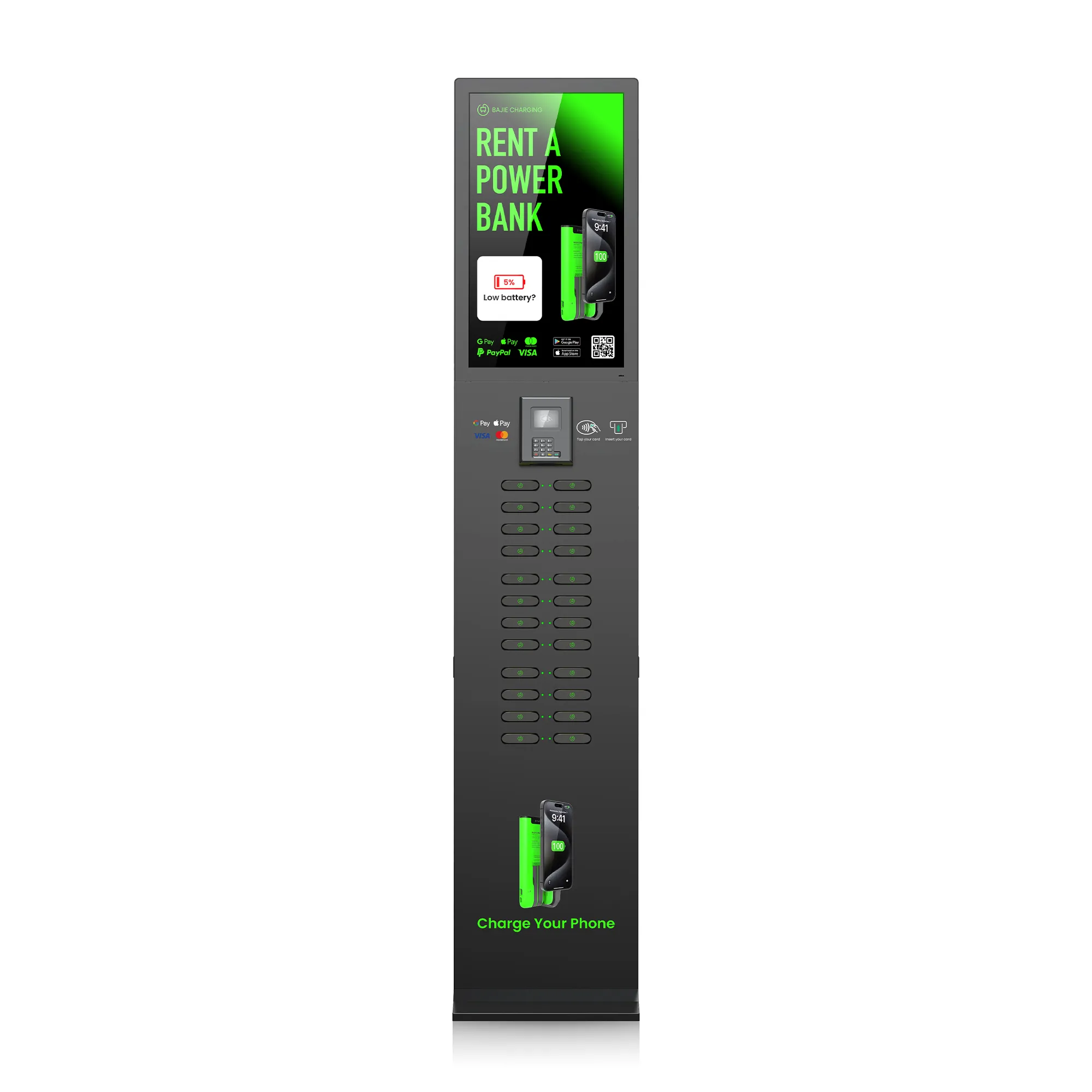 24-Slot Power Bank Kiosk +POS