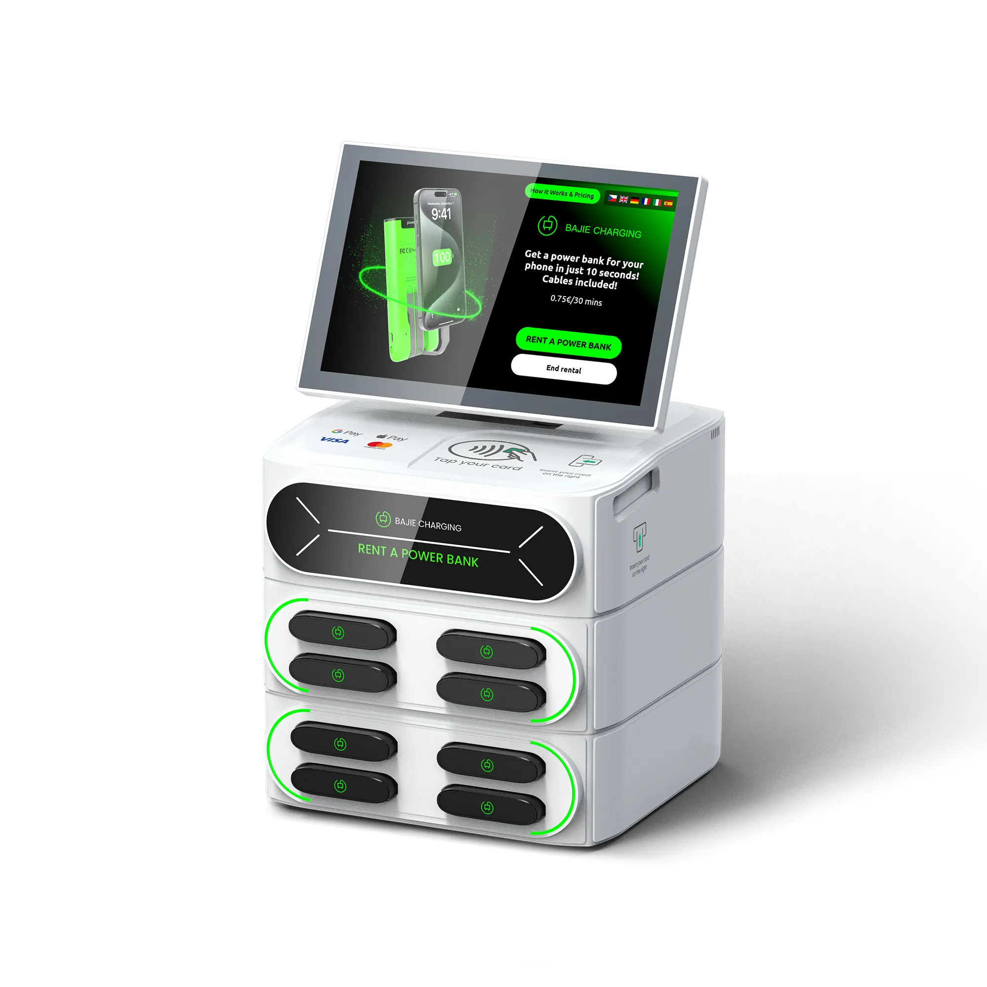 8-Slot Phone Charging Station + Touch & POS
