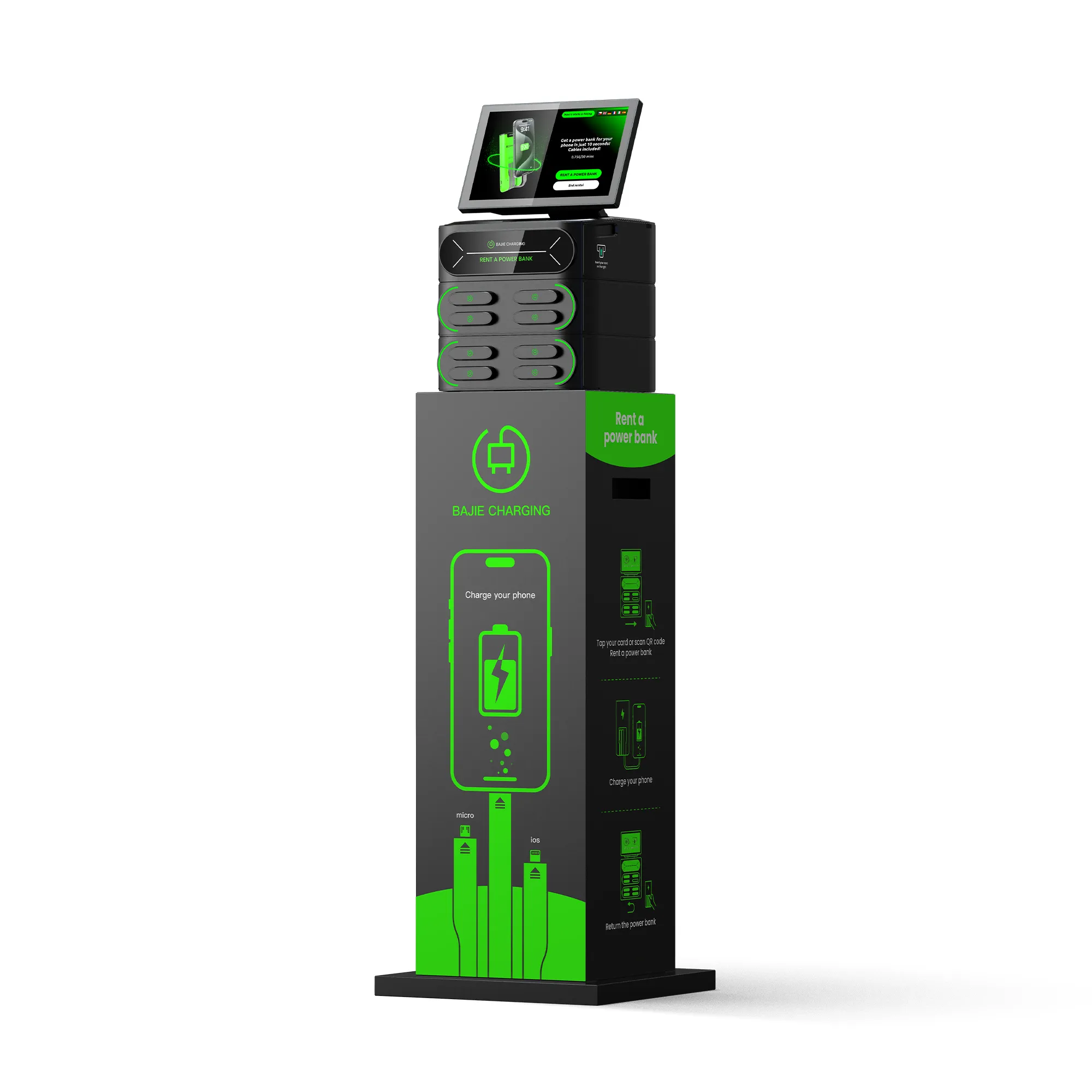 8-Slot Phone Charging Station + Touch & POS