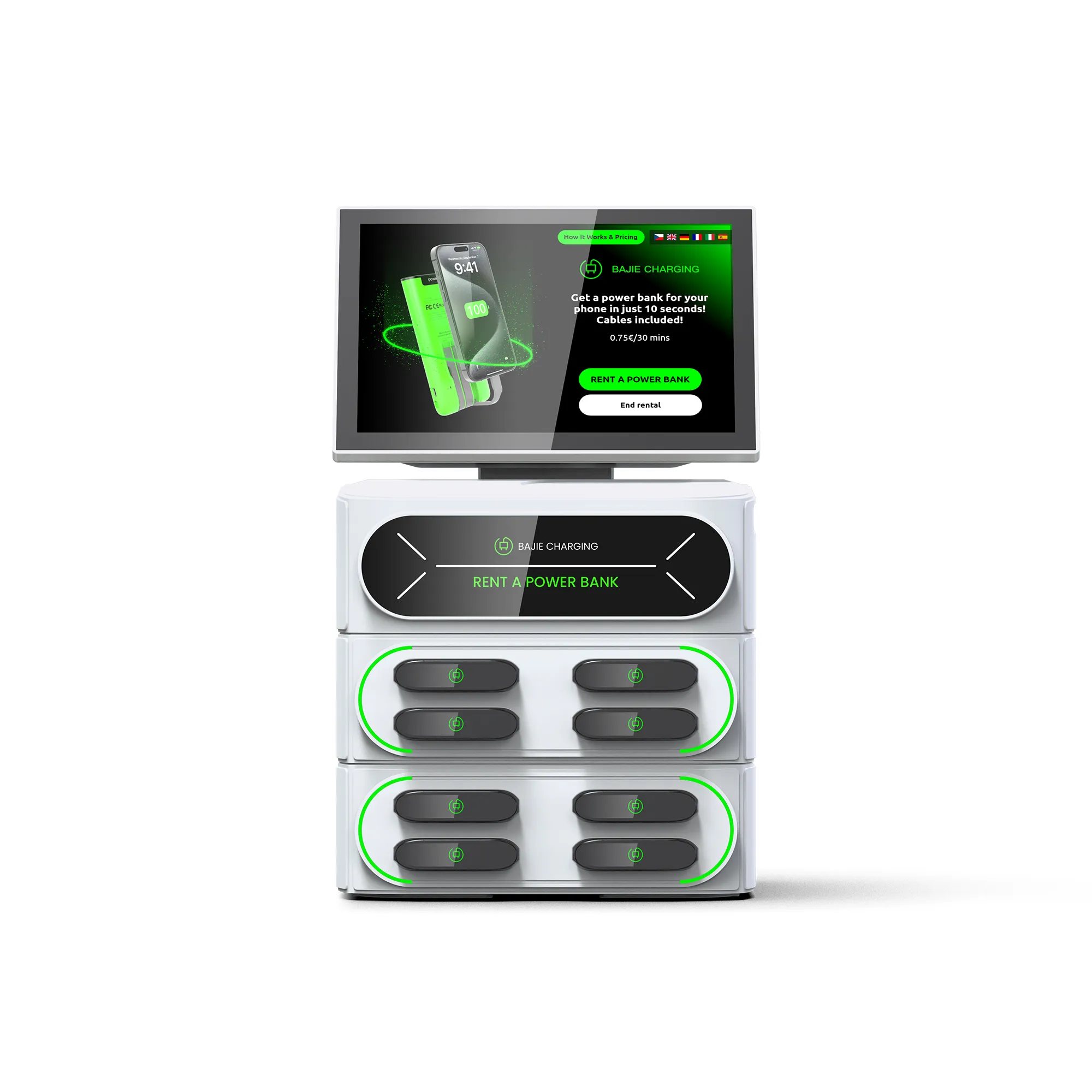 8-Slot Phone Charging Station + Touch & POS
