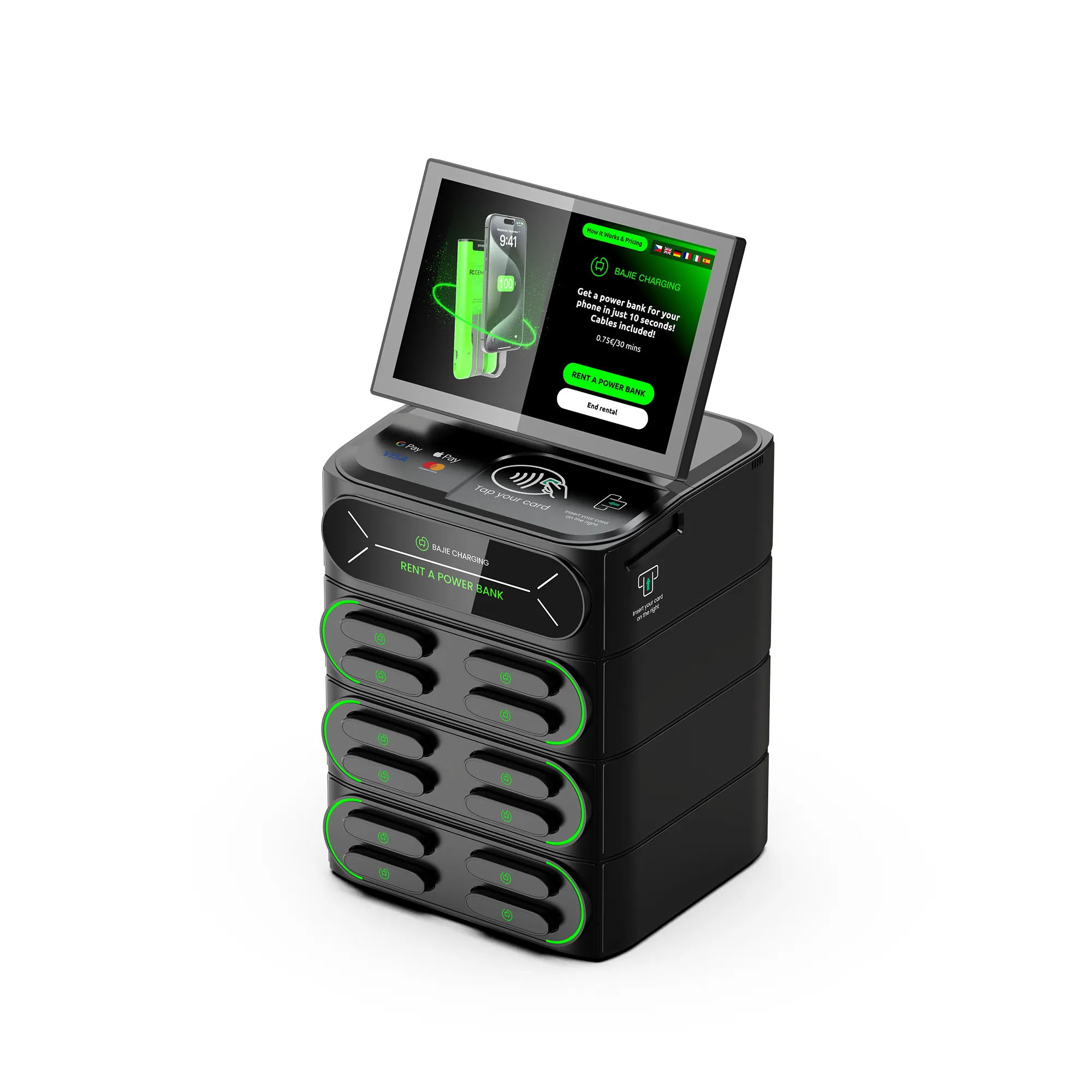 12-Slot Cell Phone Charging Station + Touch & POS