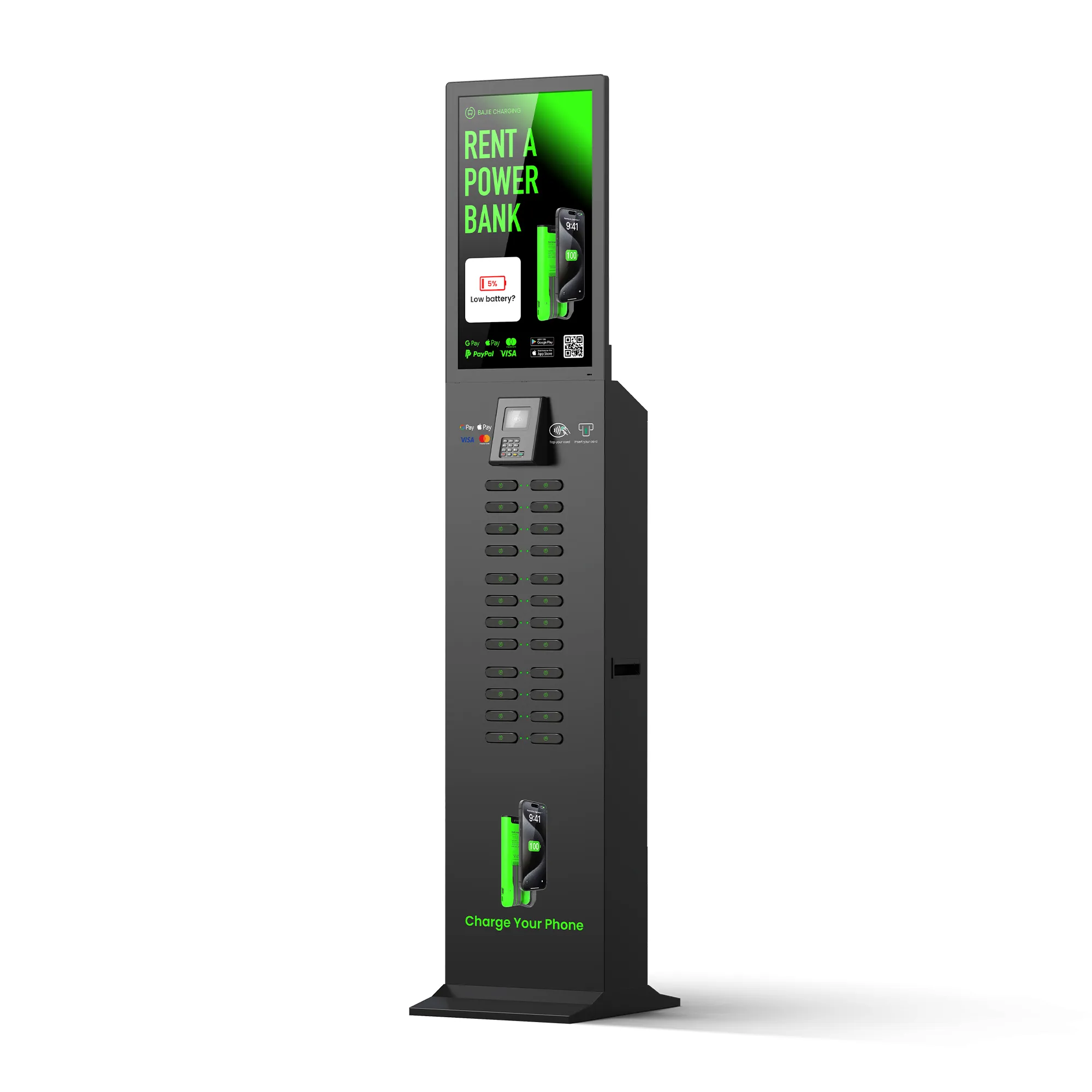 24-Slot Power Bank Kiosk +POS