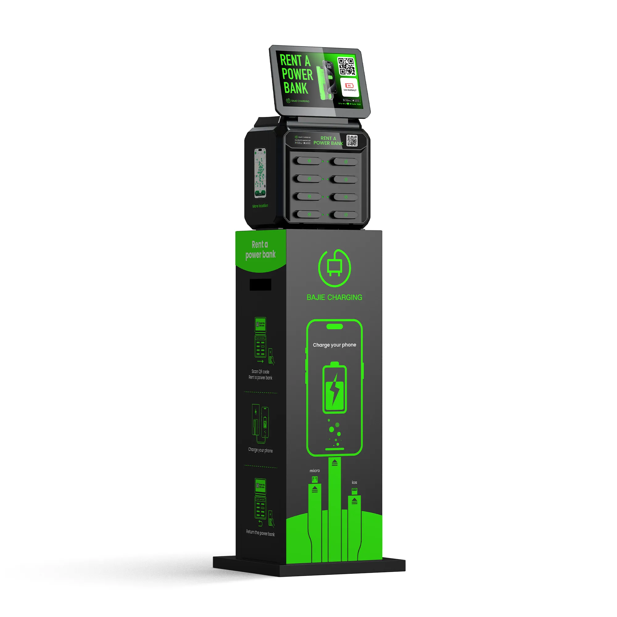 8 Slots Power Bank Station With Screen