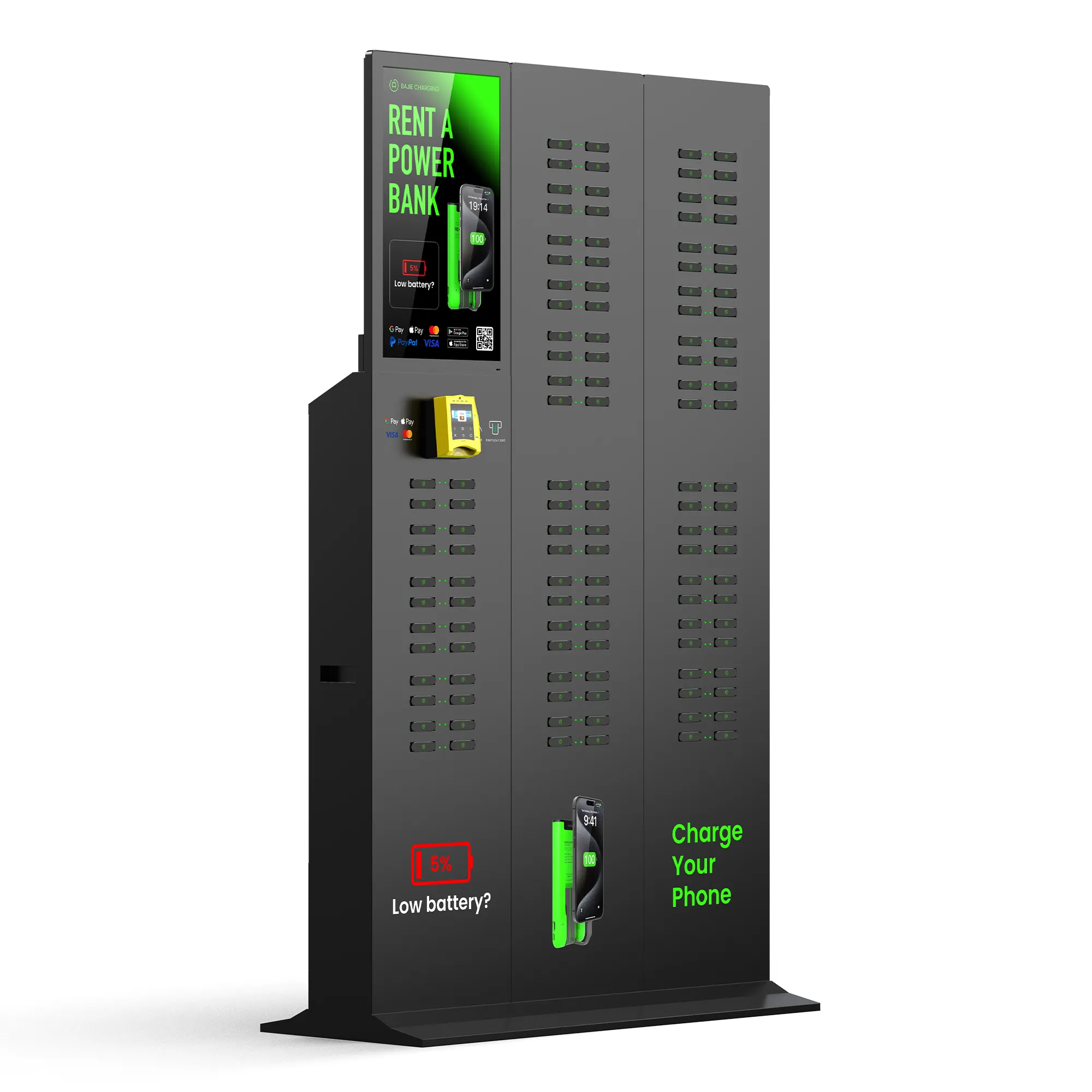 120-Slot Power Bank Station With Advertising Screen