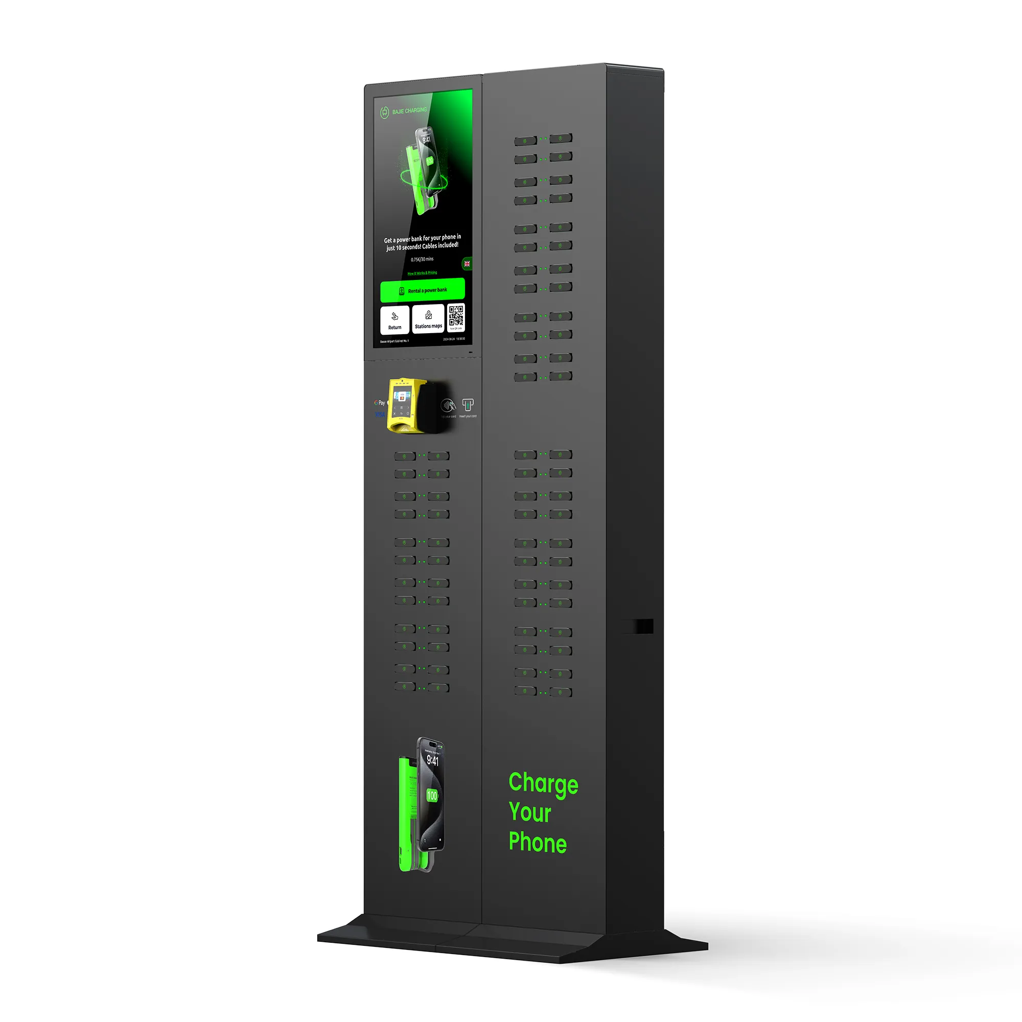 72-Slot Sharing Power Bank Rental Station + Touch & POS