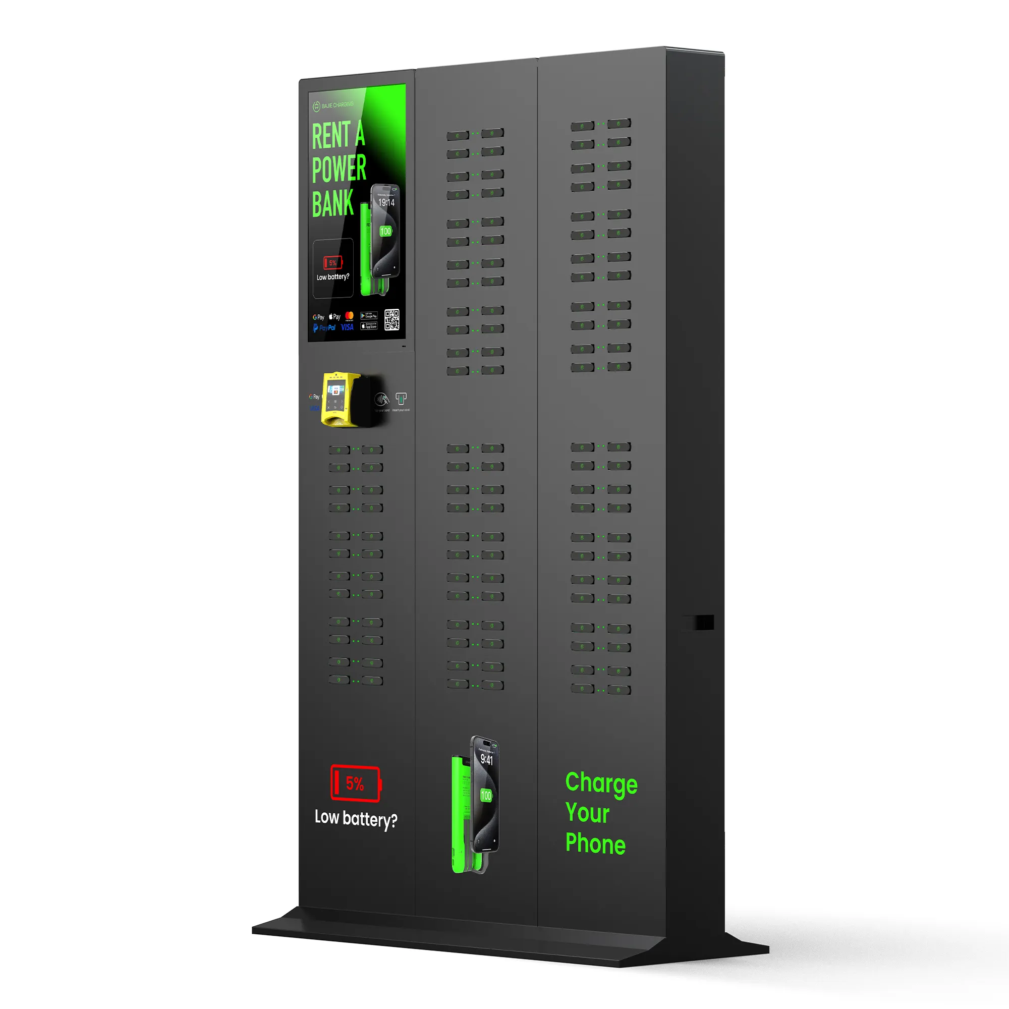120-Slot Power Bank Station With Advertising Screen