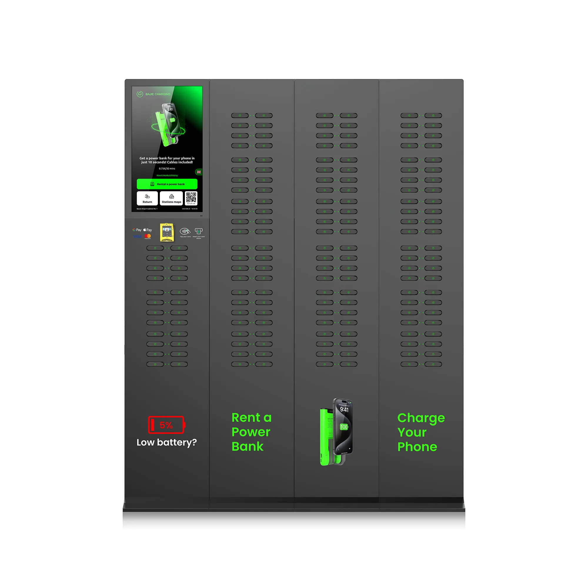168-Slot Cell Phone Charging Station + Touch & POS