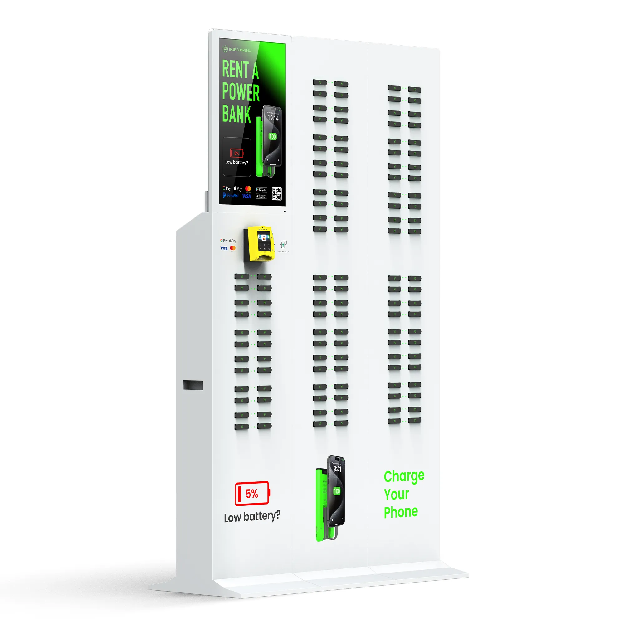 120-Slot Power Bank Station With Advertising Screen