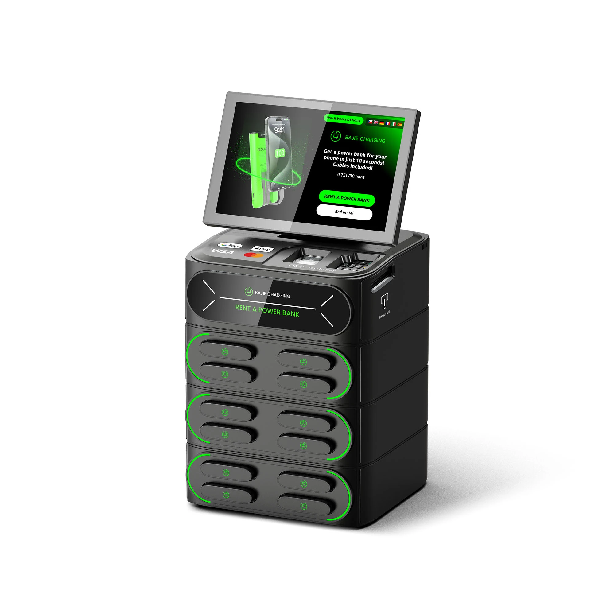 12-Slot Power Bank Station (Touch Screen & POS)