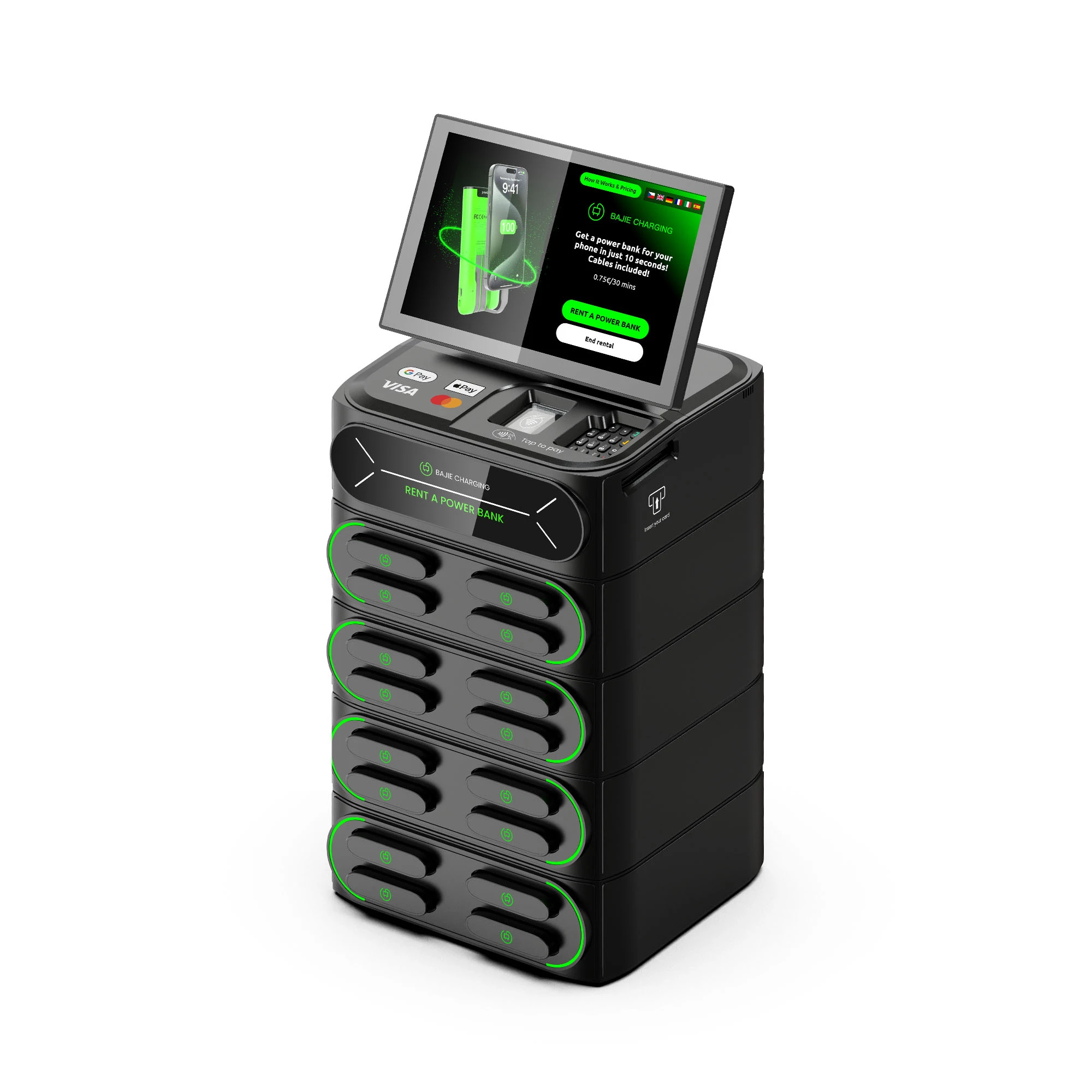 16 - Slot Power Bank Rental + Touch & POS