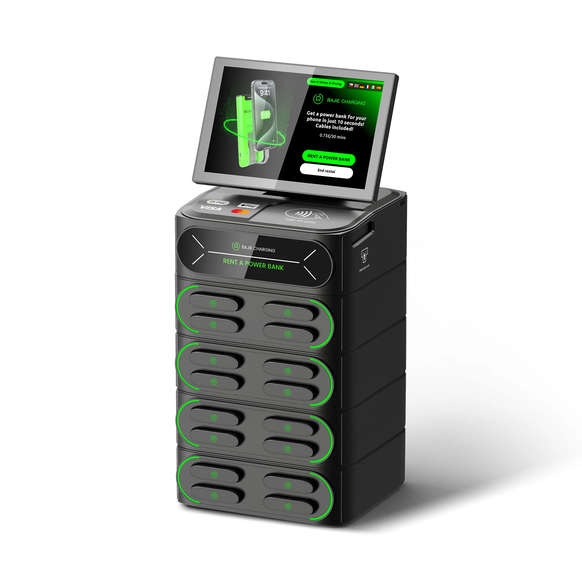 16 - Slot Power Bank Rental + Touch & POS