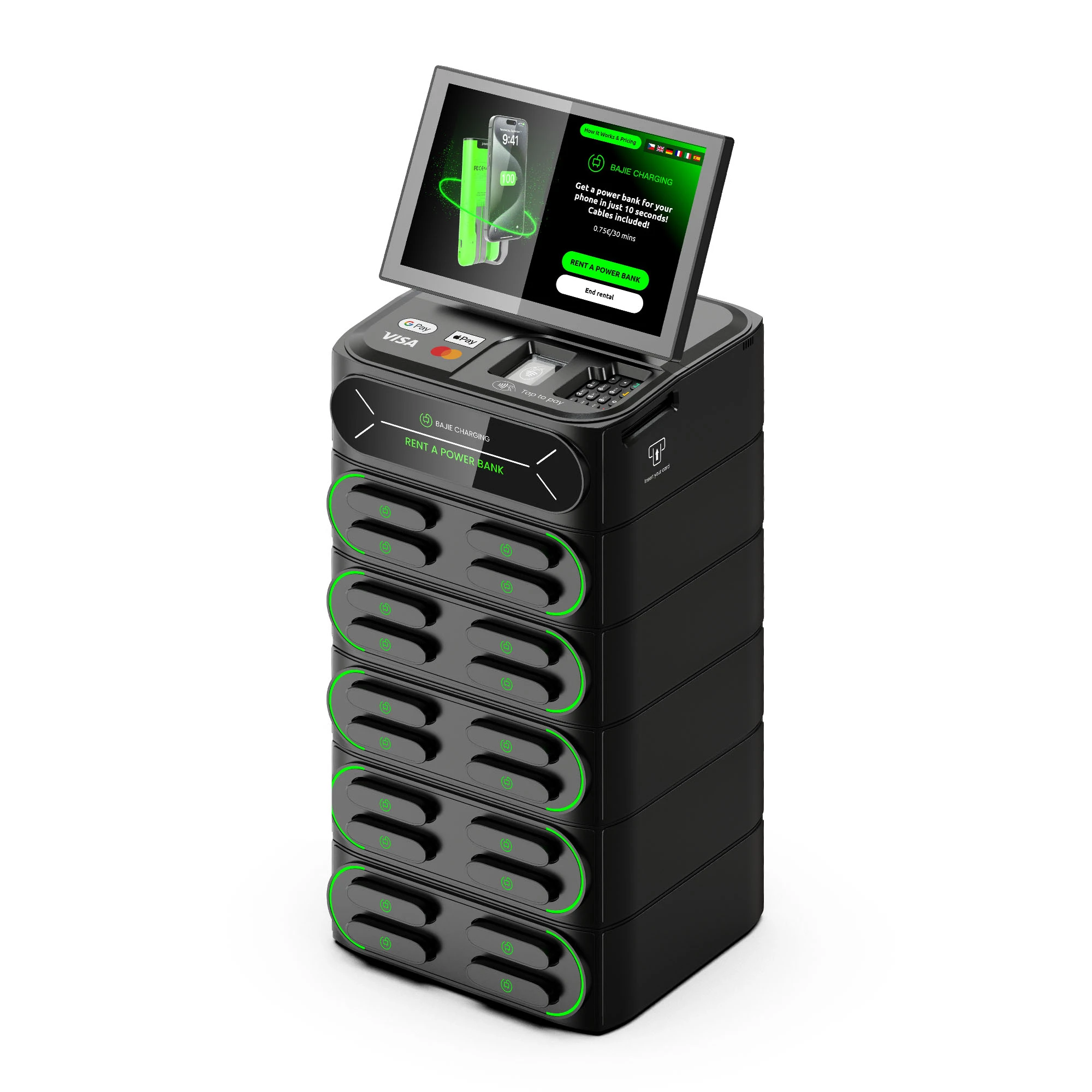 20-Slot Phone Charging Station + Touch & POS