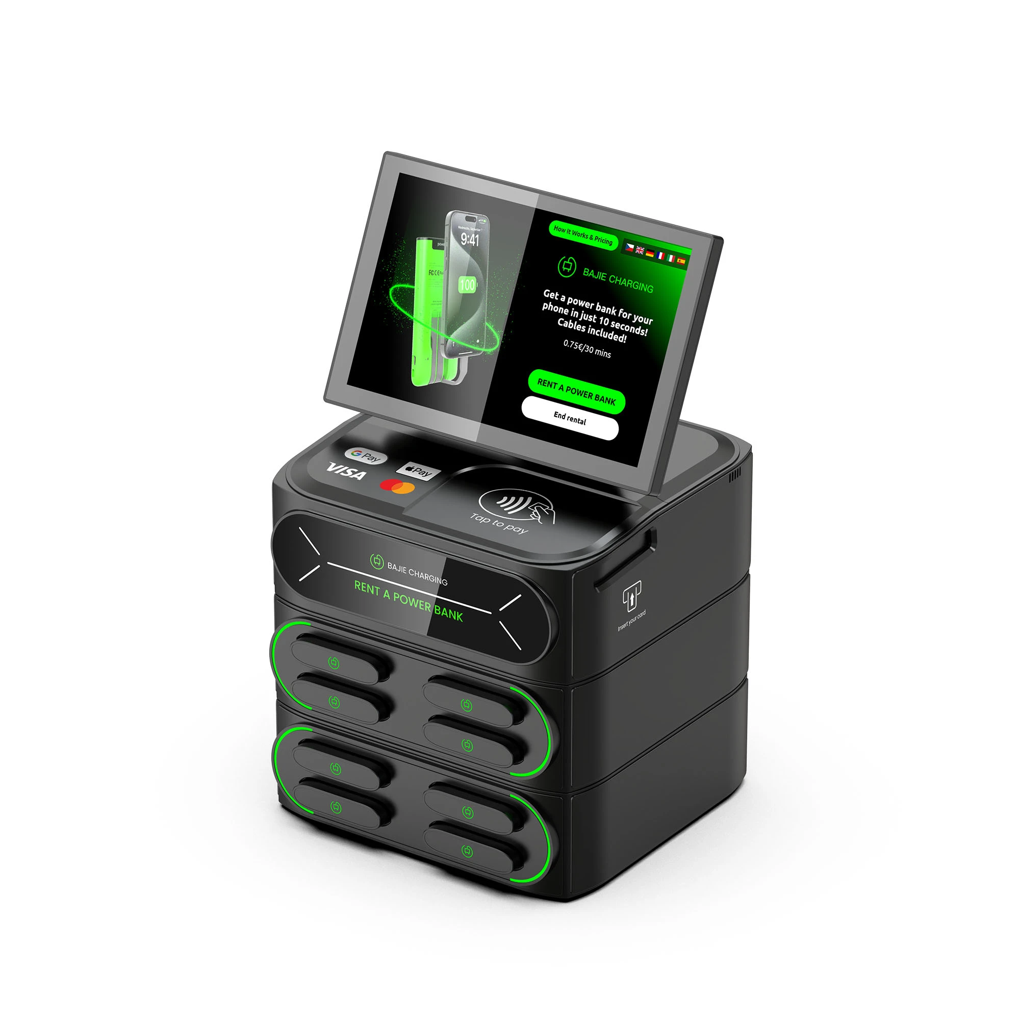 8-Slot Smart Charging Station (Touch Screen & POS)
