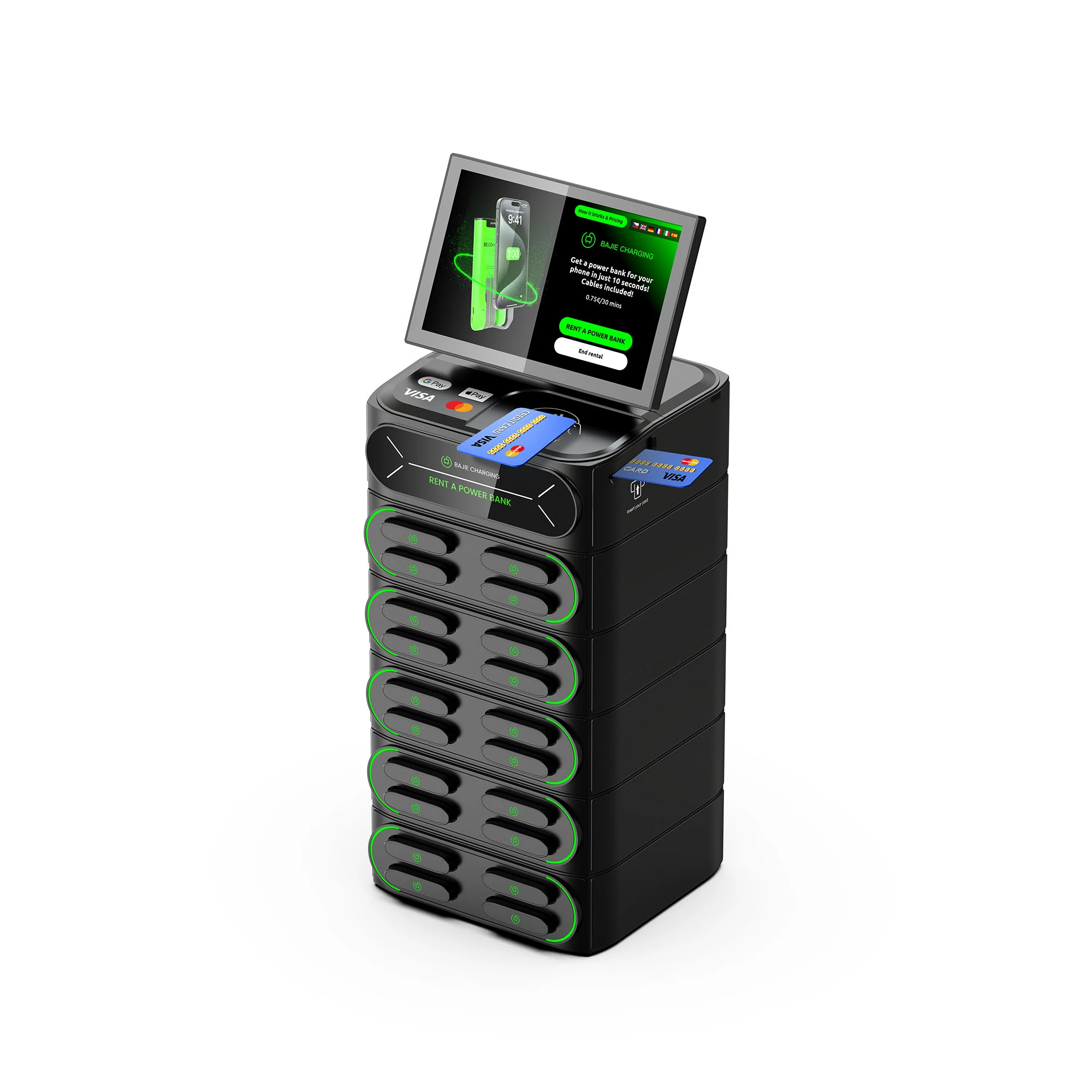 20-Slot Phone Charging Station + Touch & POS