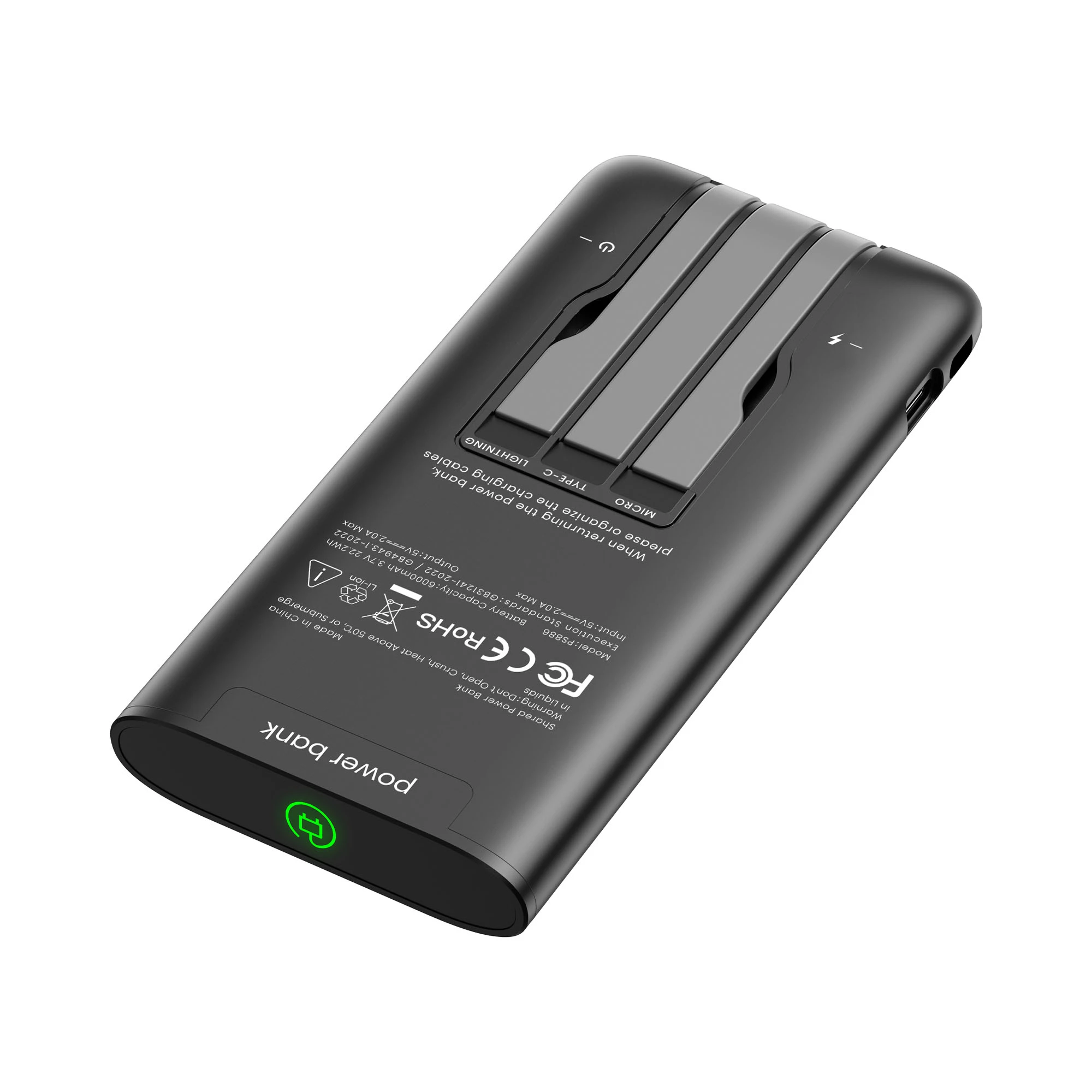 6000mAh LED Logo Power Bank