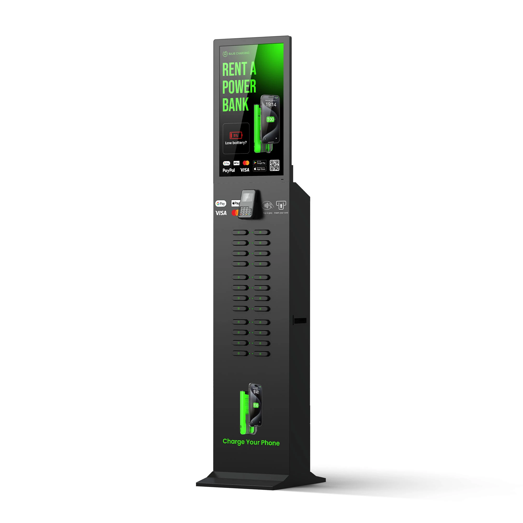24-Slot Power Bank Kiosk +POS