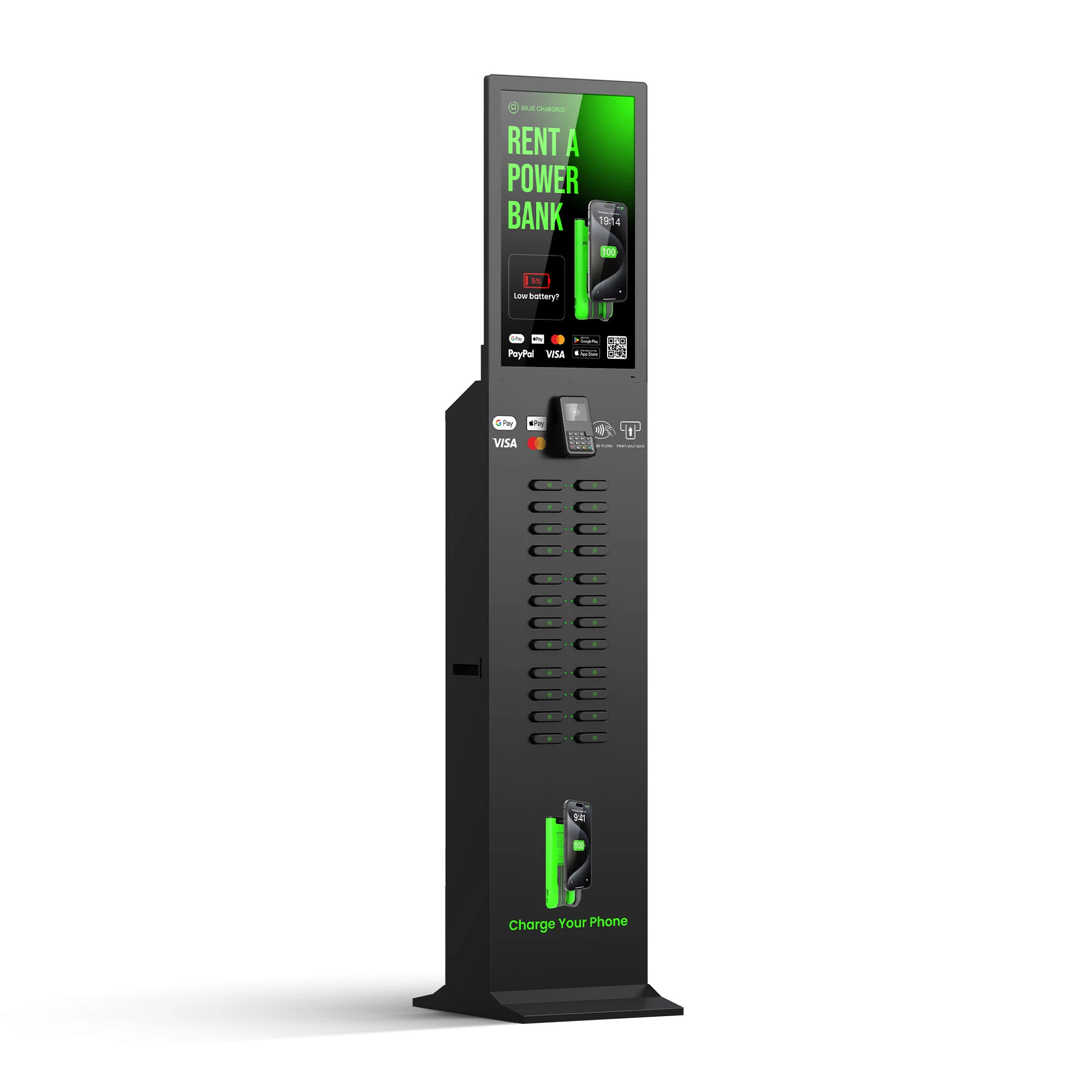 24-Slot Power Bank Kiosk +POS