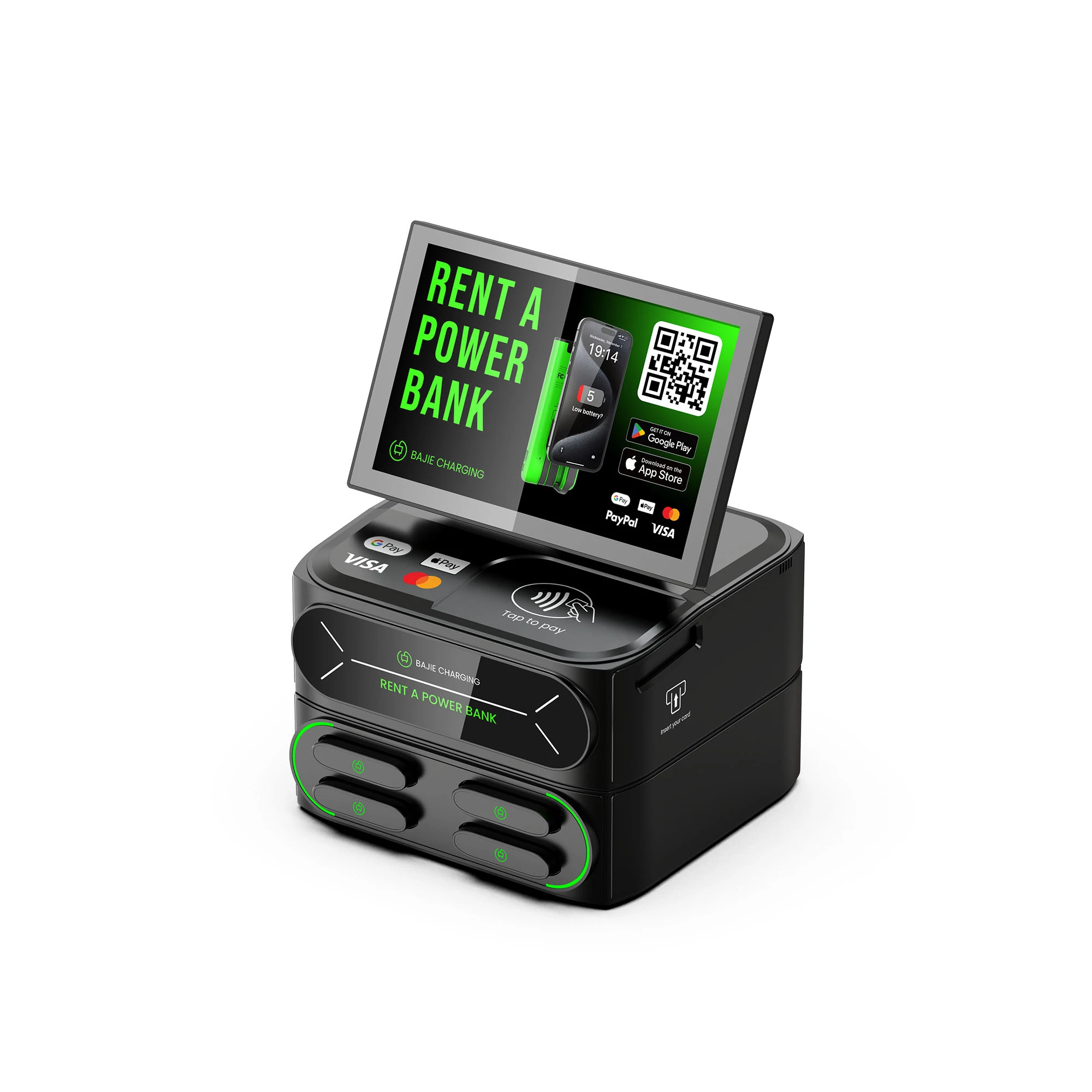 4-Slot Stackable Shared Power Bank Station