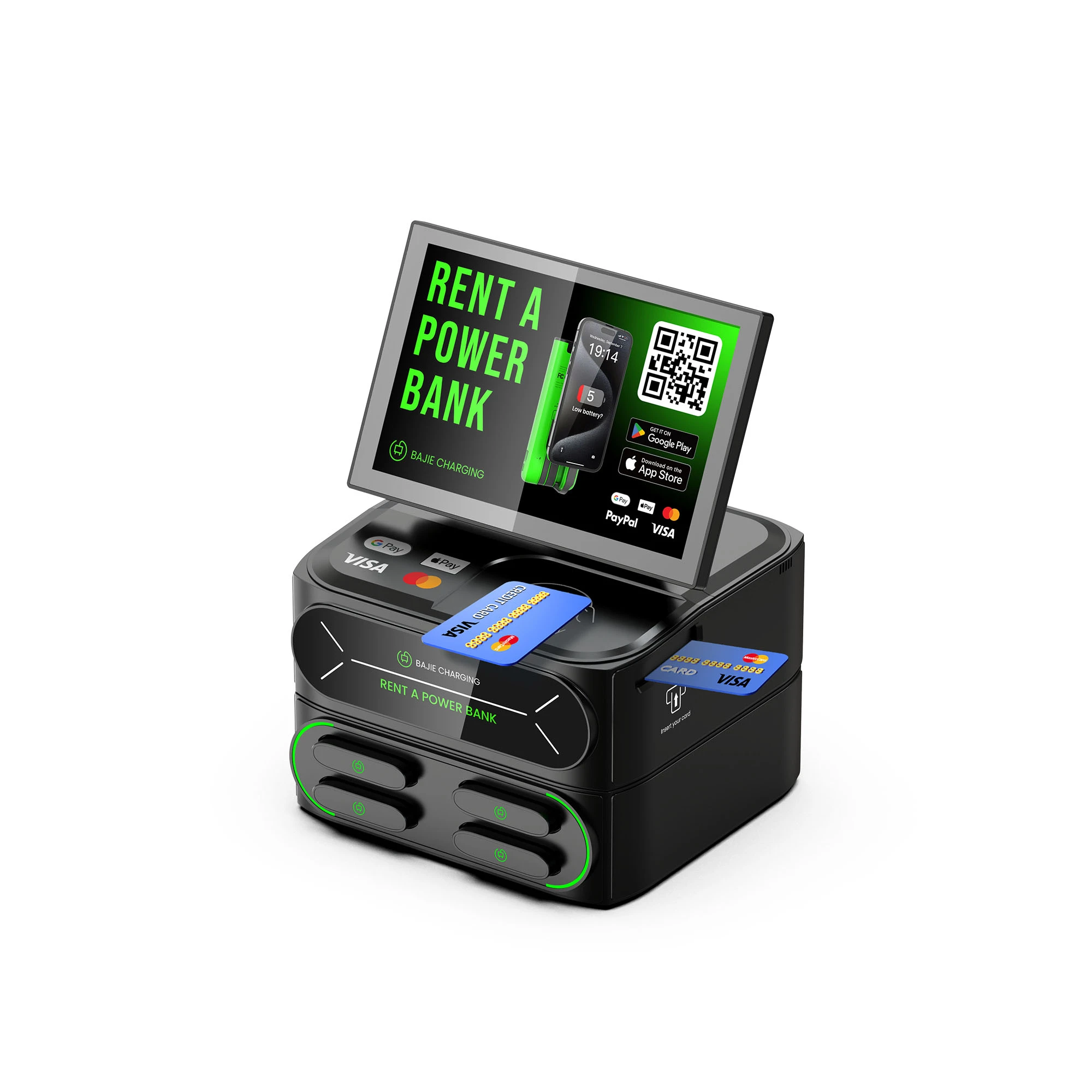 4-Slot Stackable Shared Power Bank Station