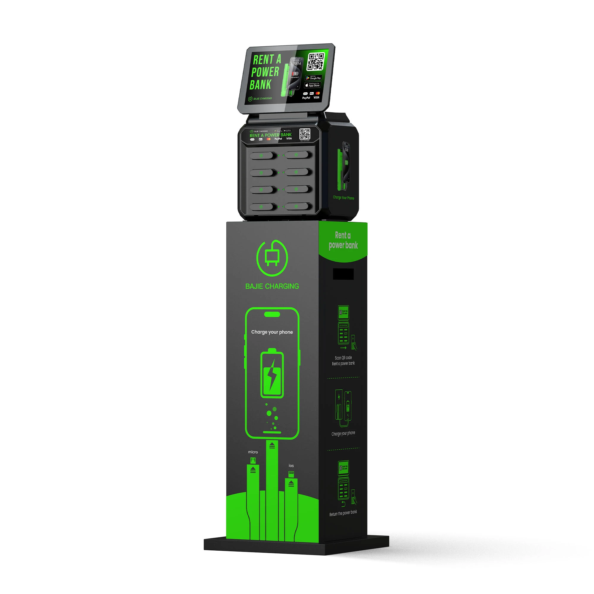 8 Slots Power Bank Station With Screen