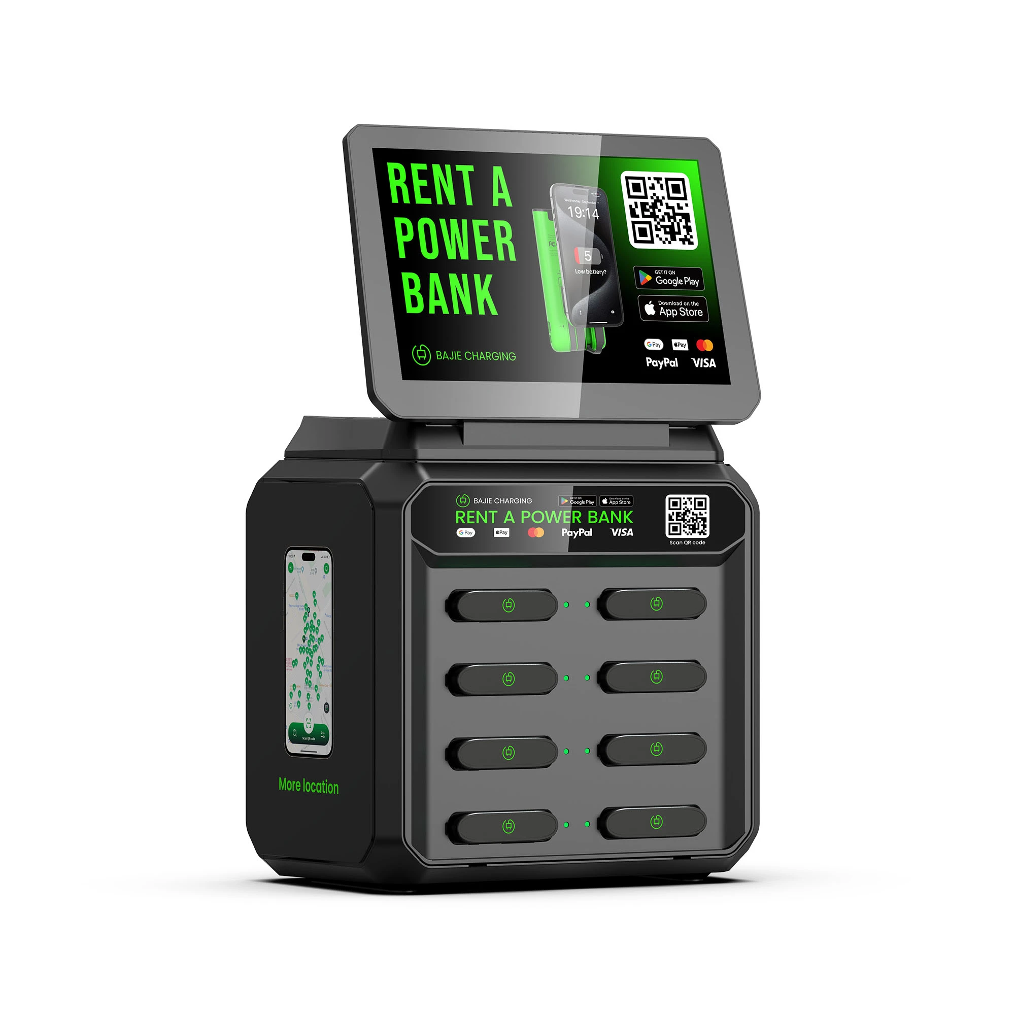 8 Slots Power Bank Station With Screen