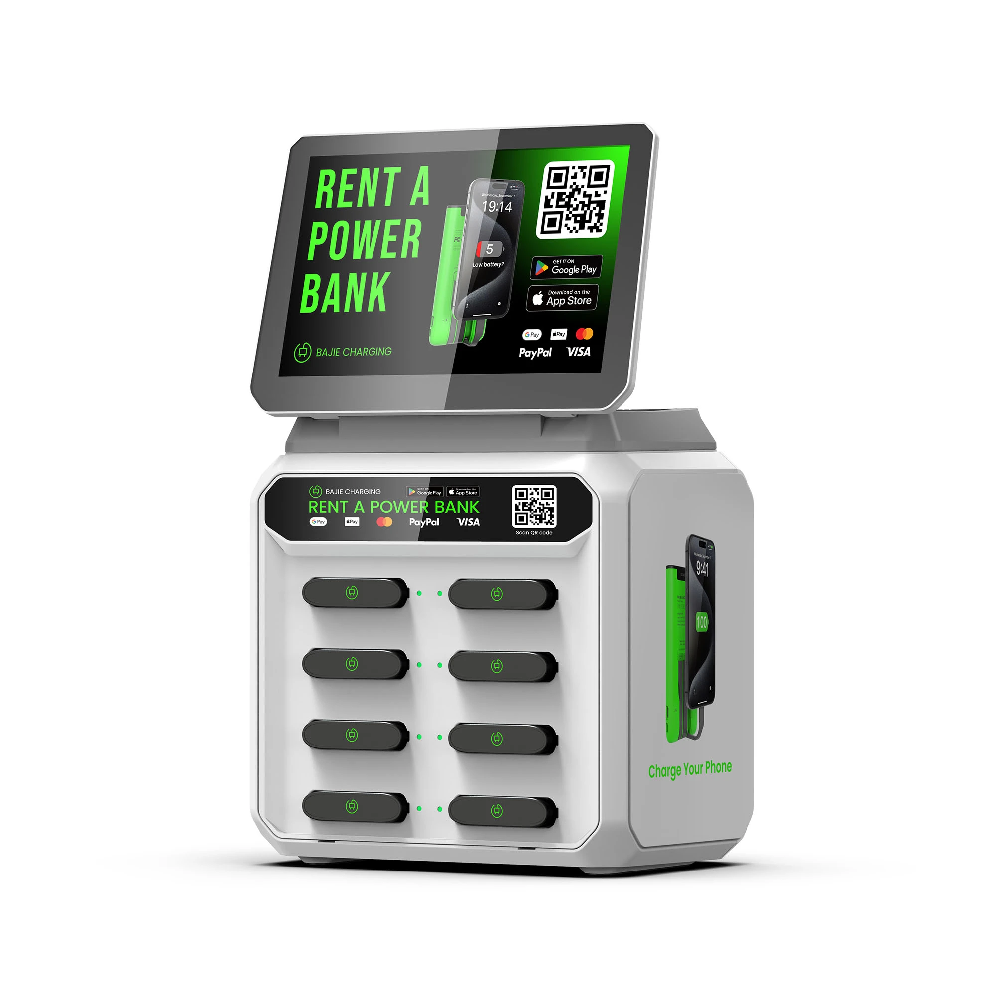 8 Slots Power Bank Station With Screen