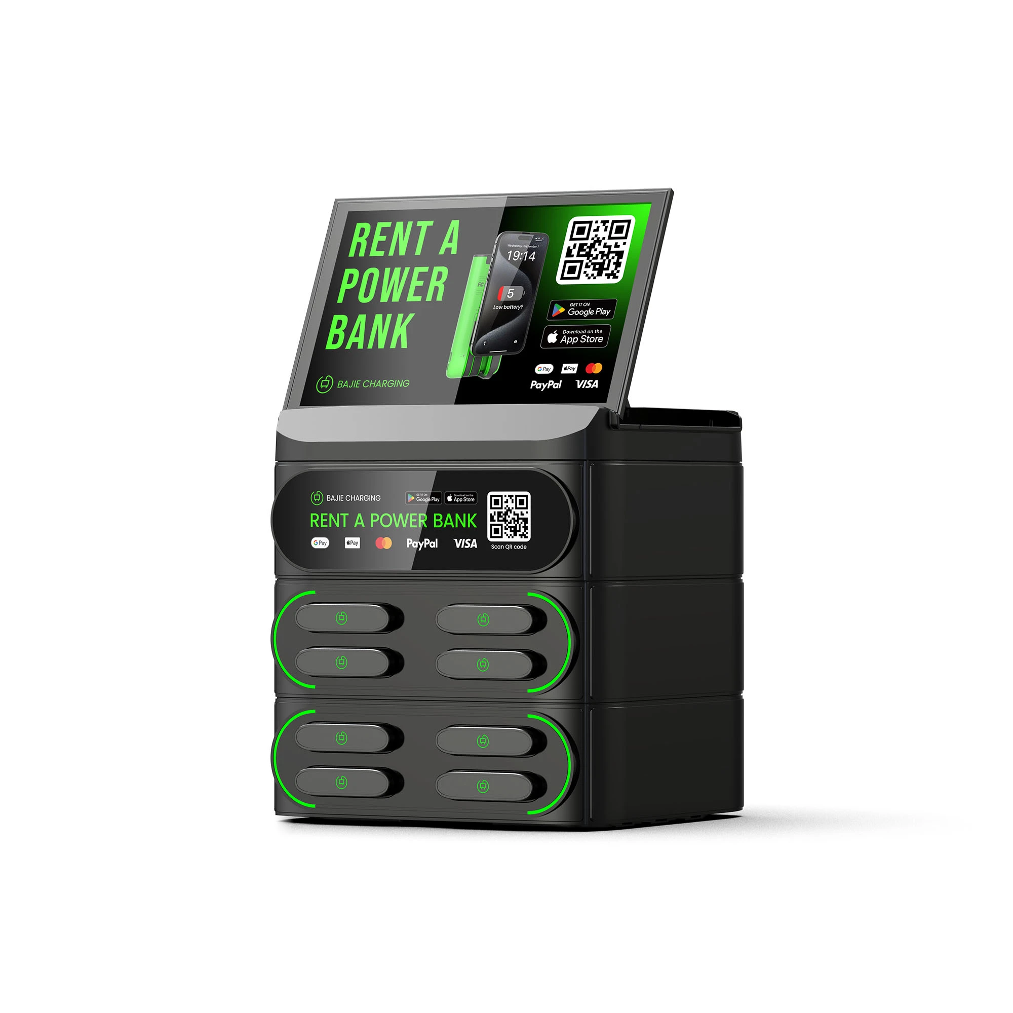 8-Slot Business Stackable Shared Power Bank Station