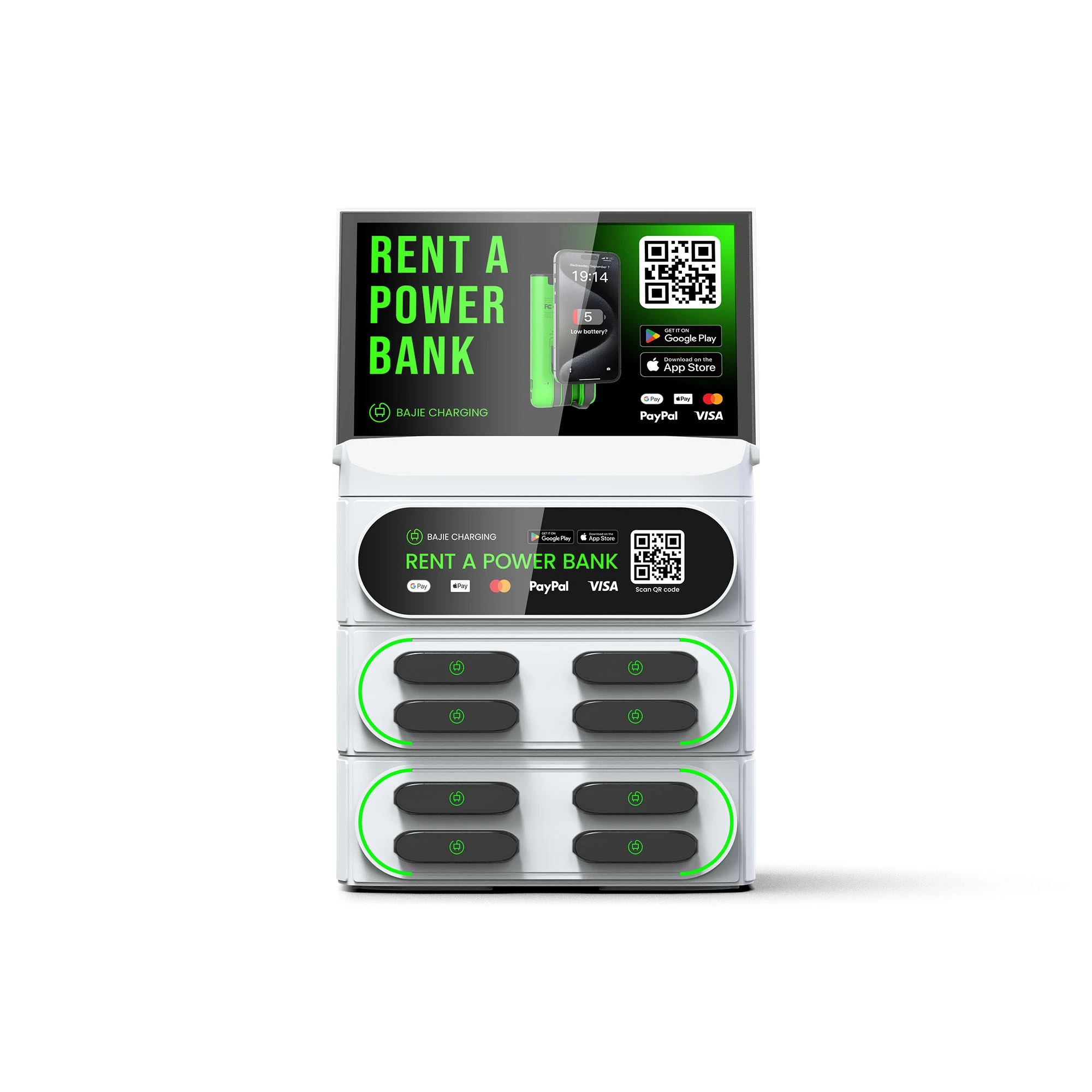8-Slot Business Stackable Shared Power Bank Station